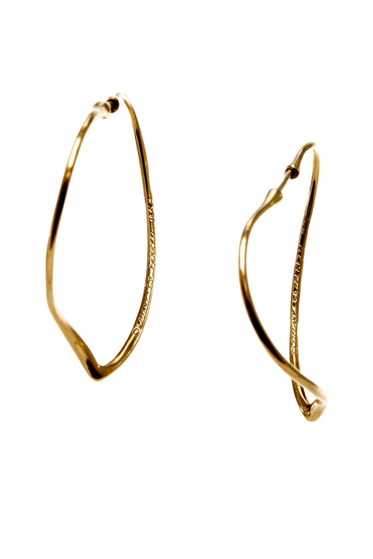 Tiffany Elsa Peretti Large 18k Gold Open Heart Hoop Earrings