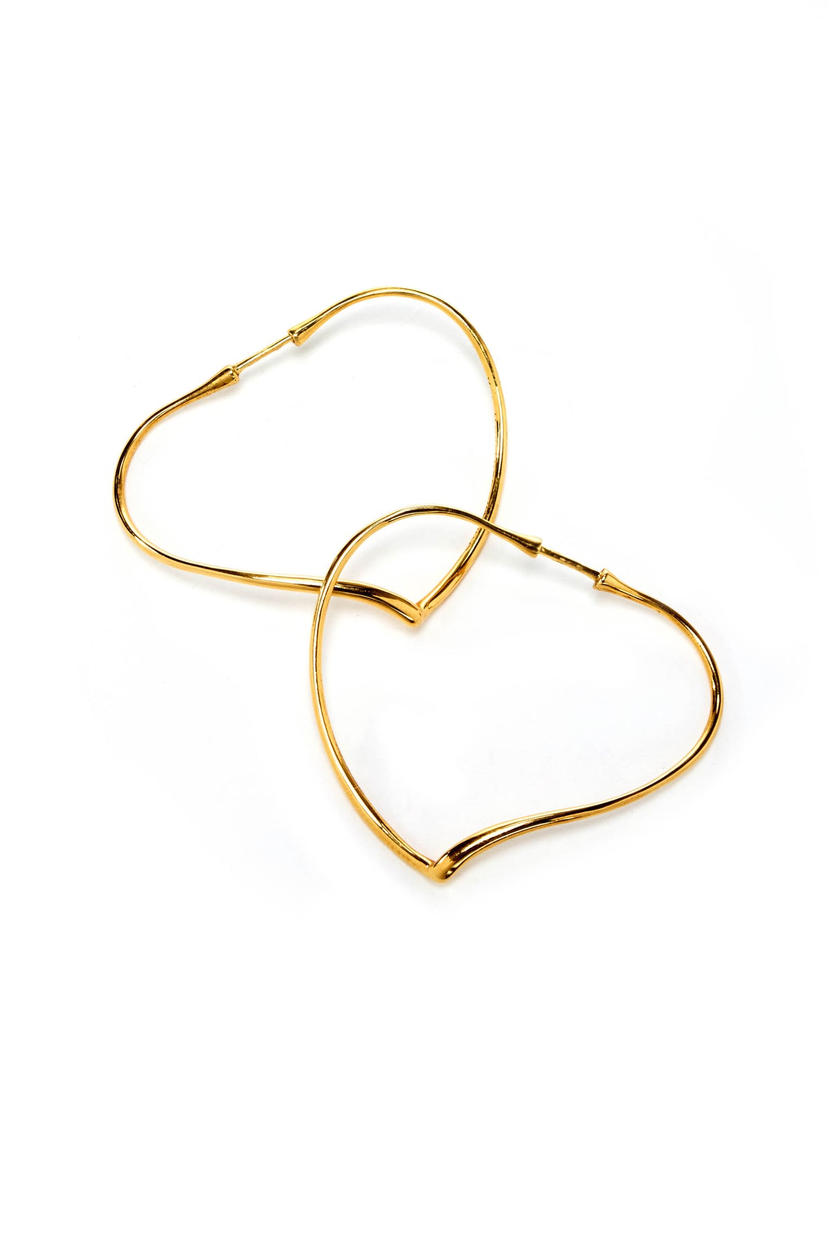 Tiffany Elsa Peretti Large 18k Gold Open Heart Hoop Earrings