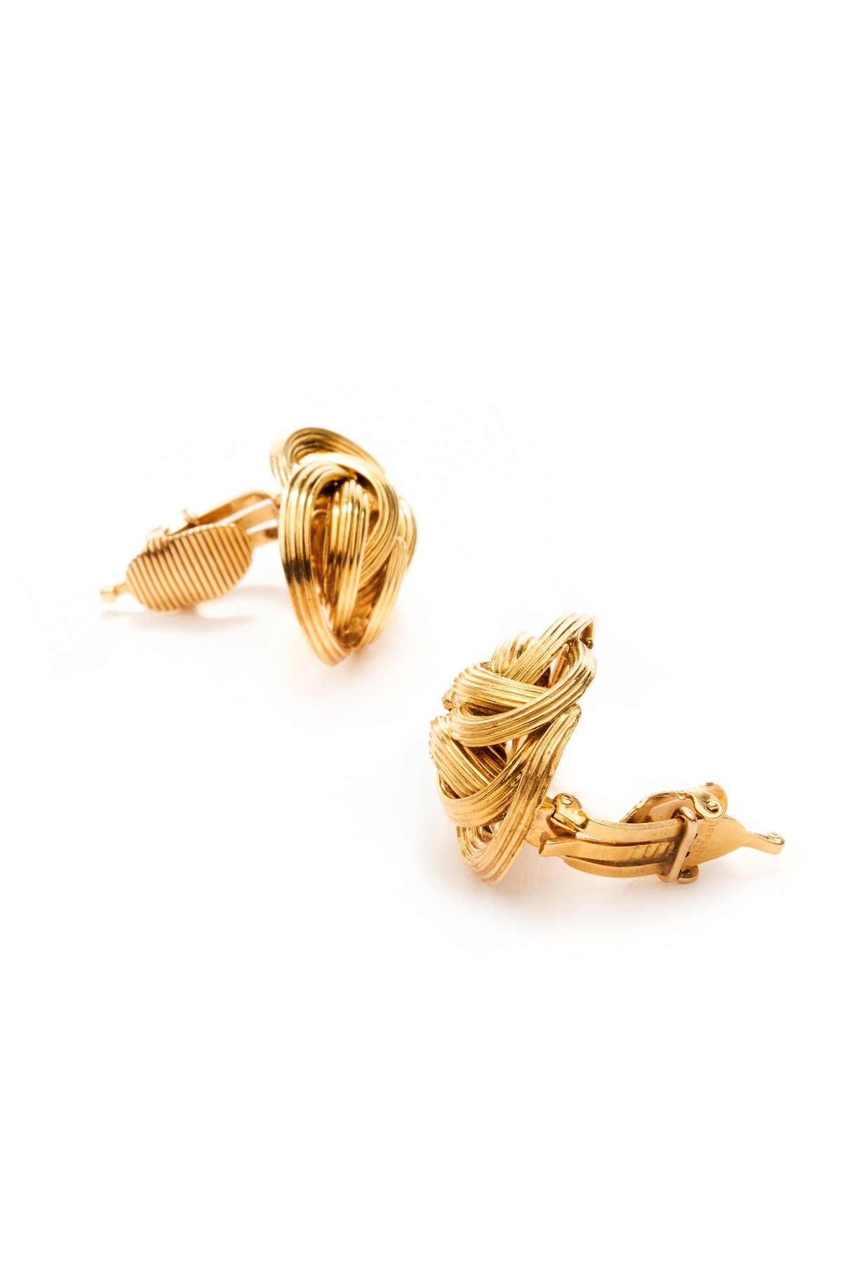 Tiffany Angela Cummings Gold Knot Clip Earrings