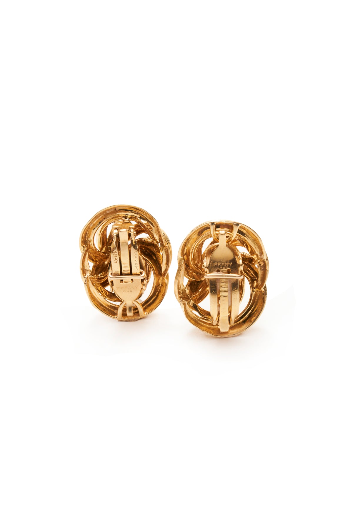 Tiffany Angela Cummings Gold Knot Clip Earrings