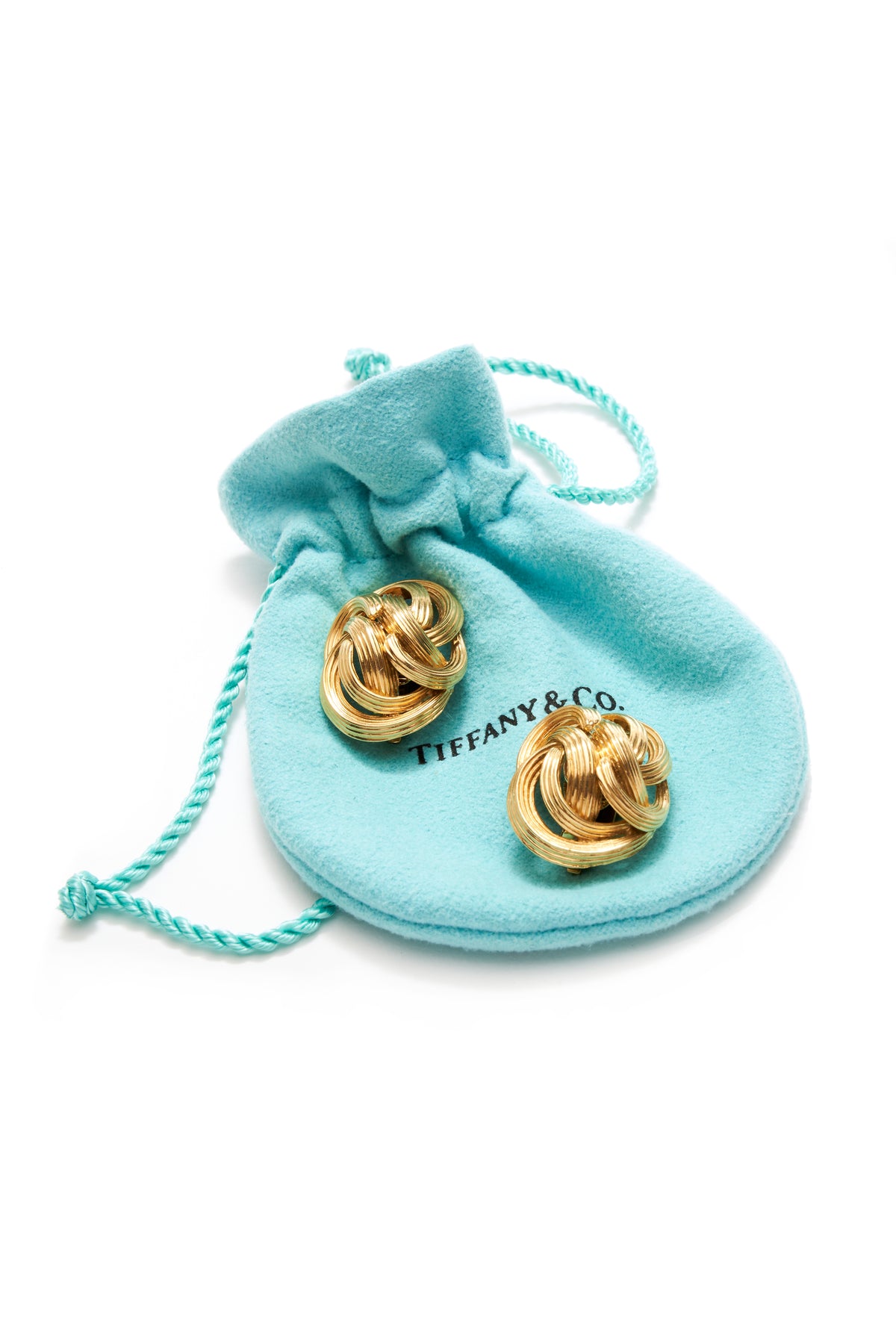 Tiffany Angela Cummings Gold Knot Clip Earrings