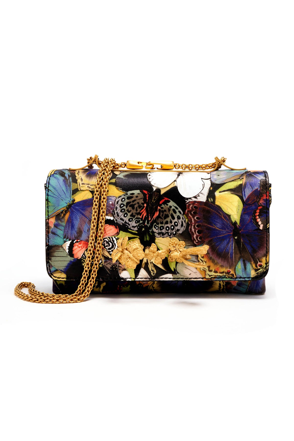 Valentino Multicolor Butterfly Small Minaudiere Clutch