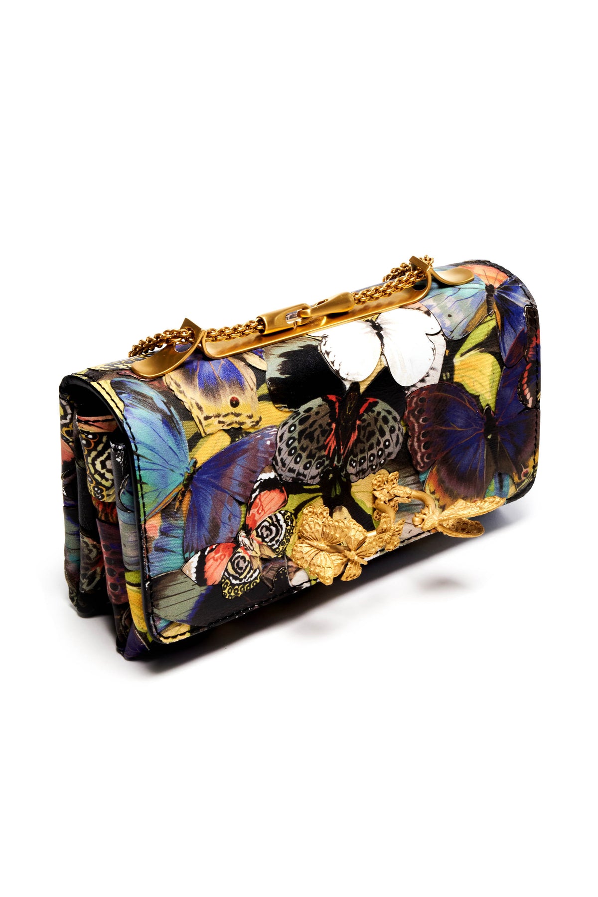 Valentino Multicolor Butterfly Small Minaudiere Clutch