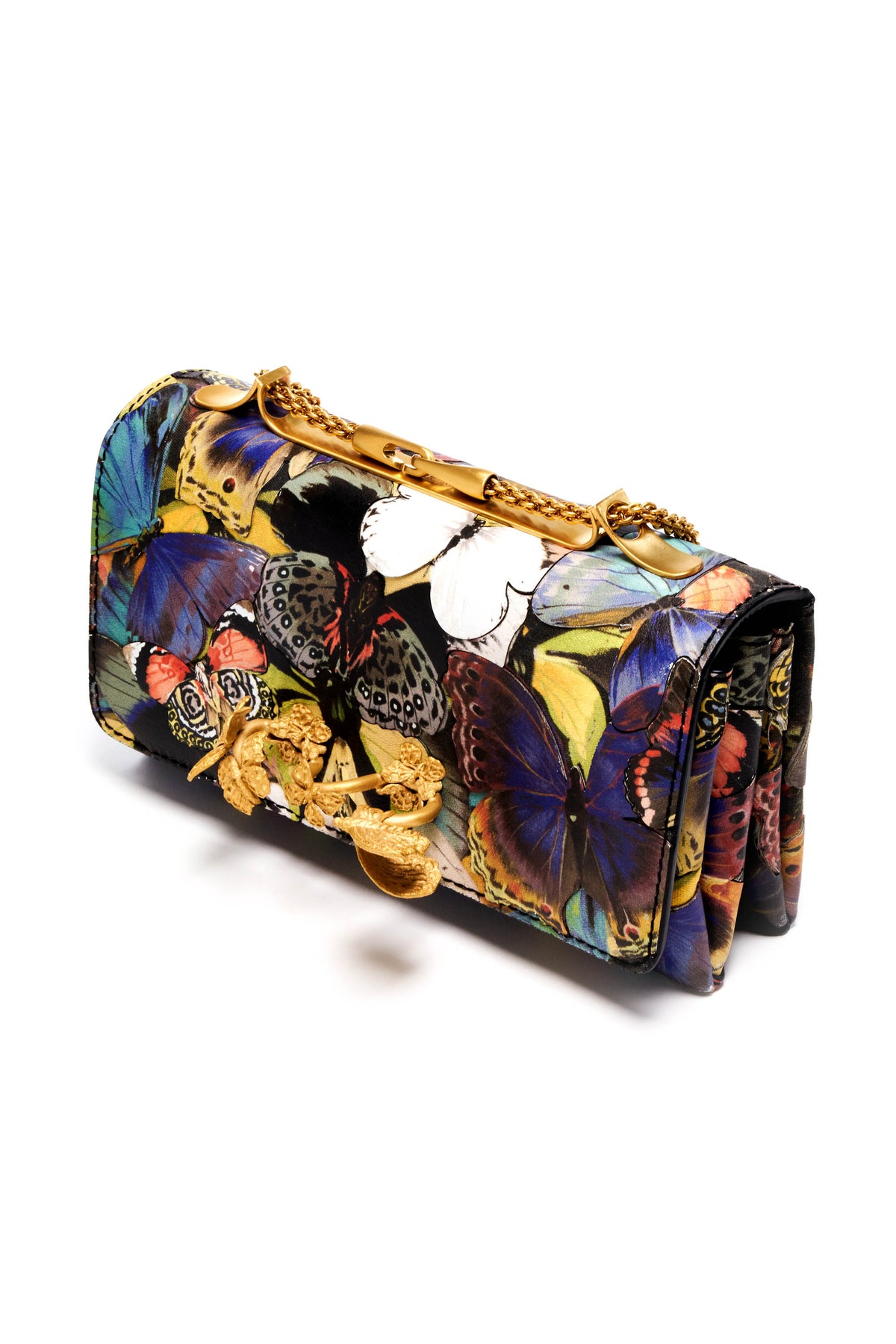 Valentino Multicolor Butterfly Small Minaudiere Clutch