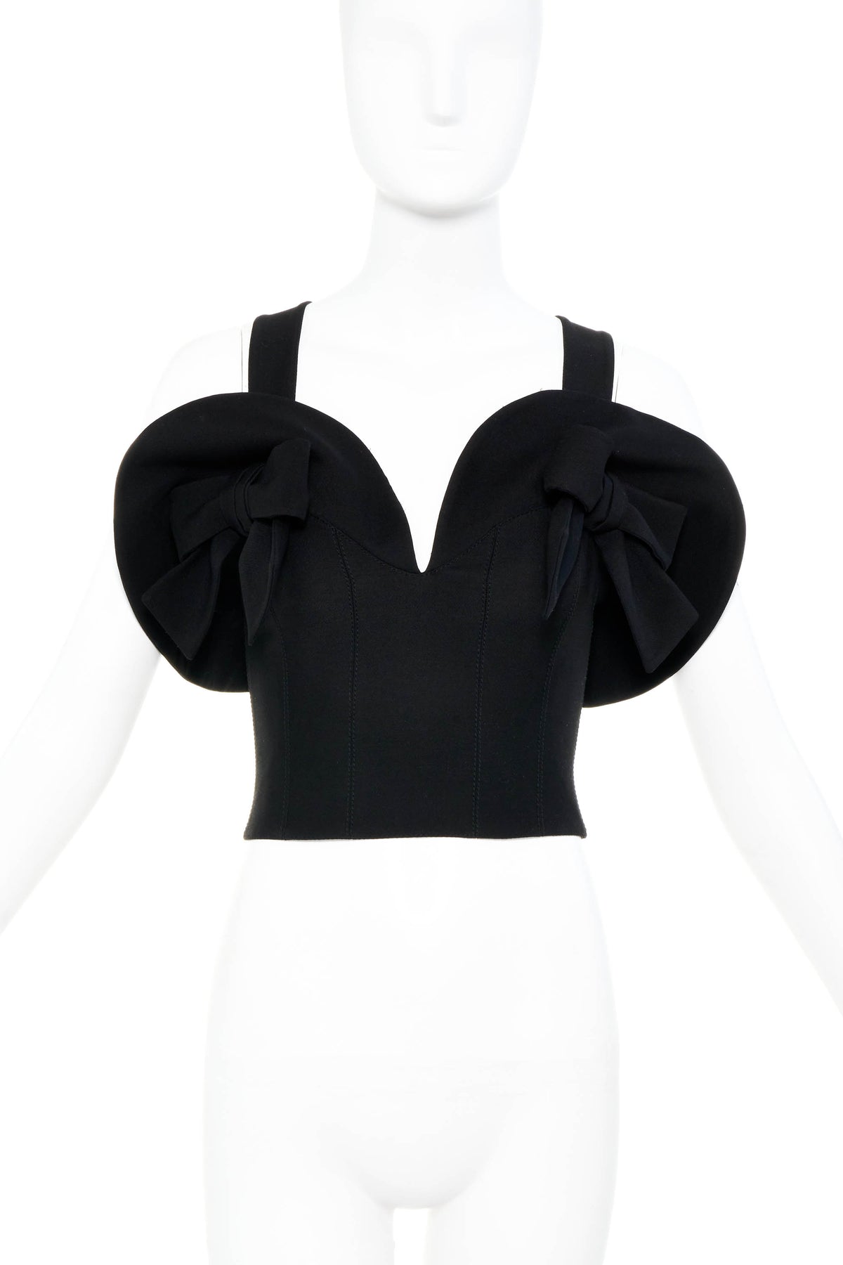 Valentino Black Bustier Bow Detail Top Size XS
