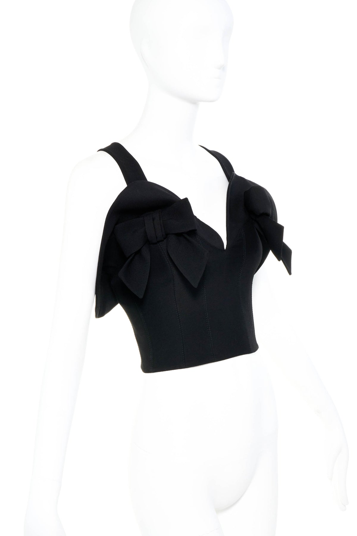 Valentino Black Bustier Bow Detail Top Size XS