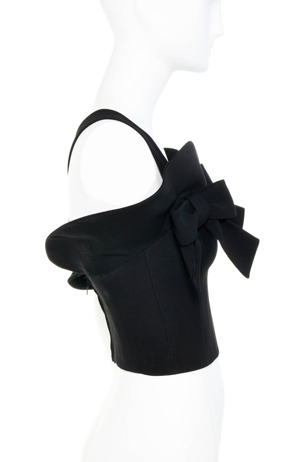 Valentino Black Bustier Bow Detail Top Size XS