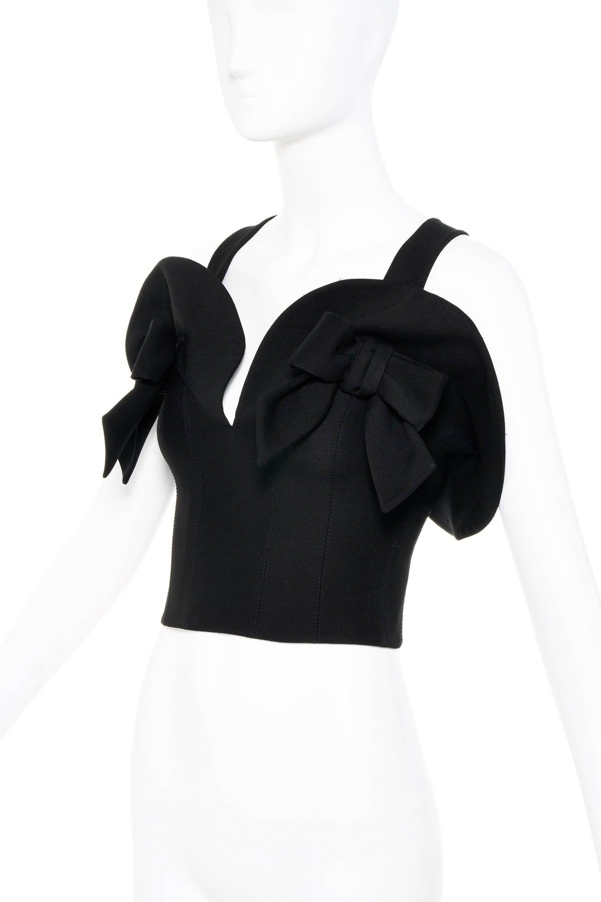 Valentino Black Bustier Bow Detail Top Size XS