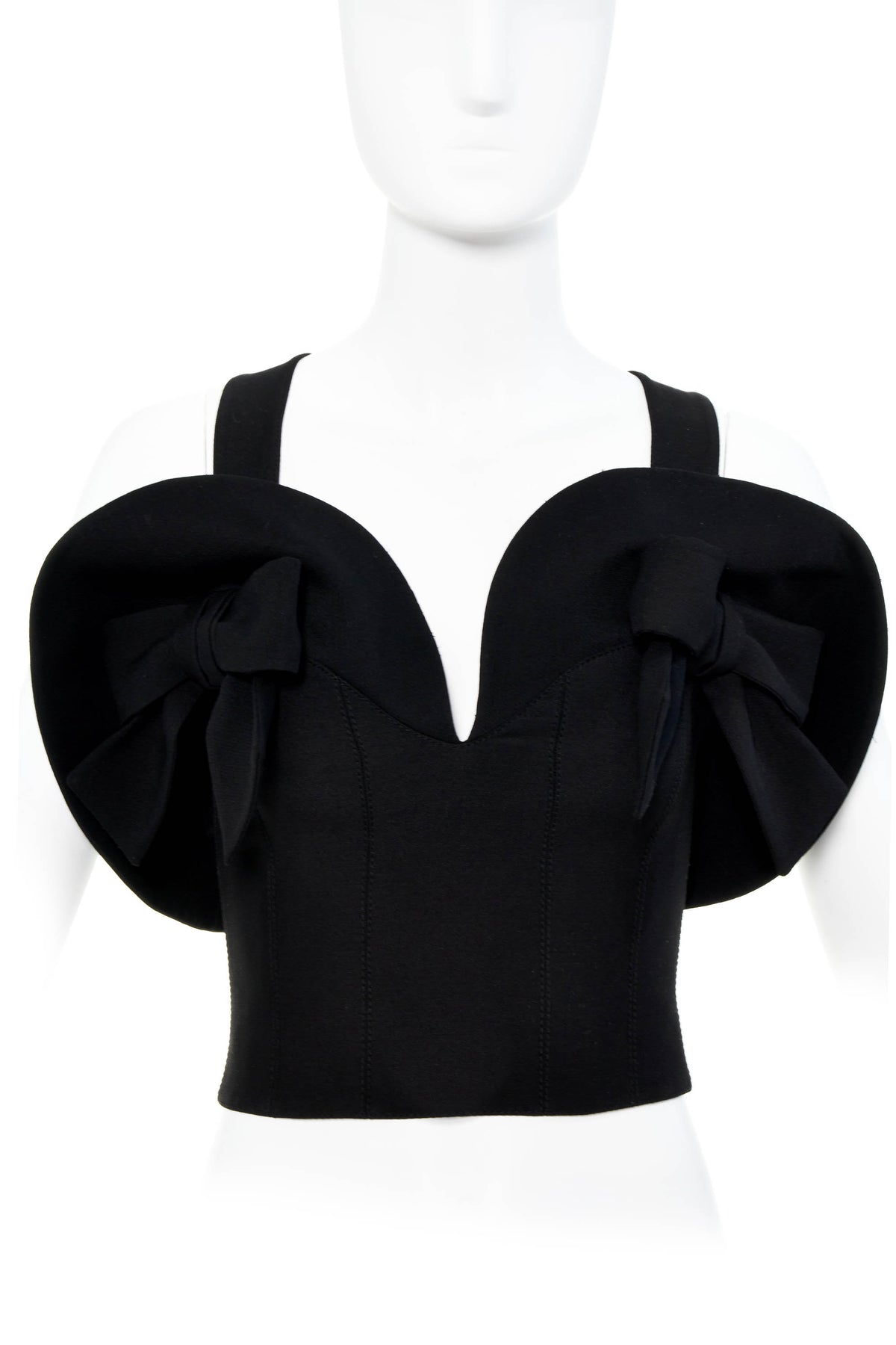 Valentino Black Bustier Bow Detail Top Size XS