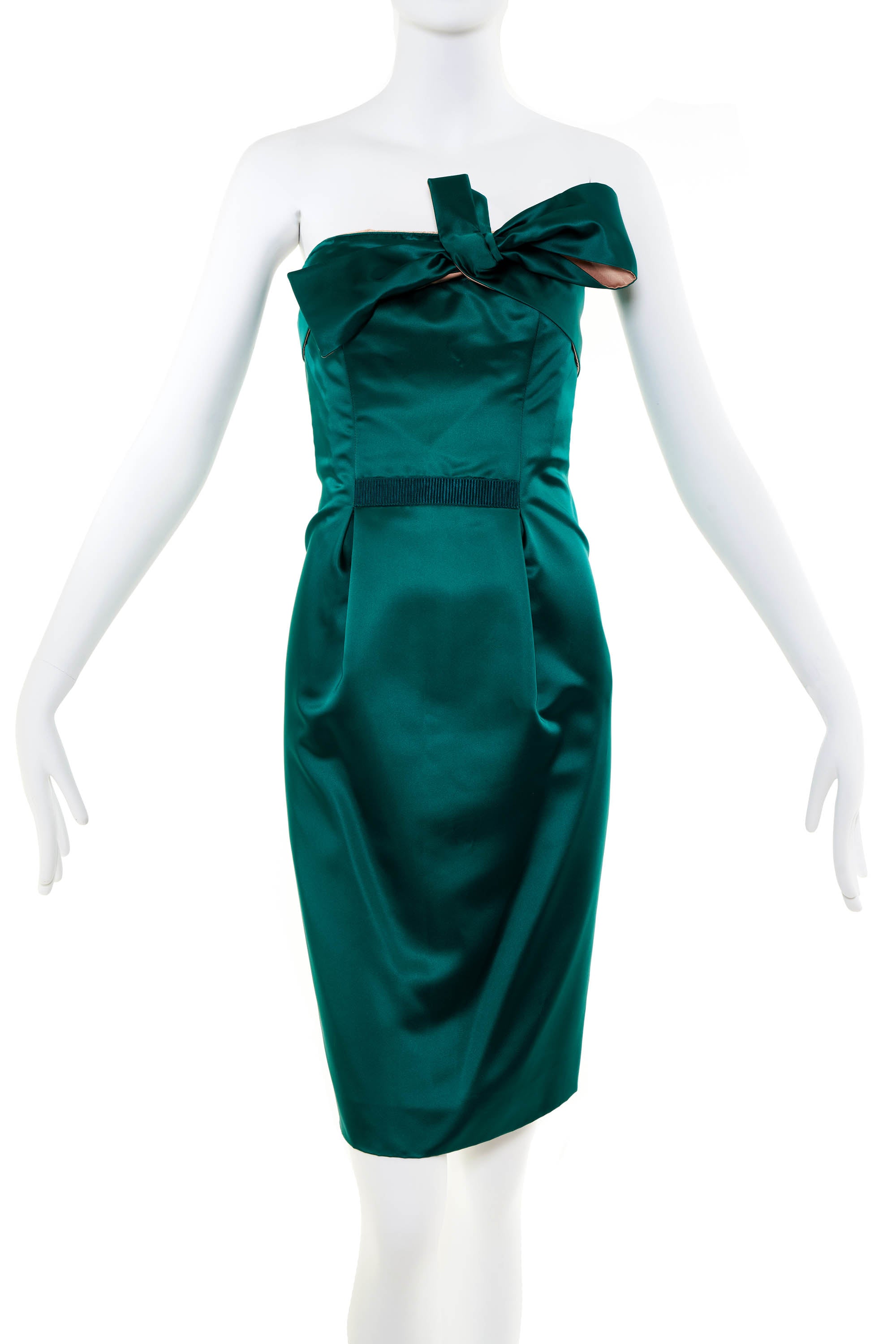 Valentino Vintage Emerald Green Strapless Cocktail Dress Size 42/6 - Foxy Couture Carmel Valentino Vintage Emerald Green Strapless Cocktail Dress Size 42/6 - Foxy Couture Carmel