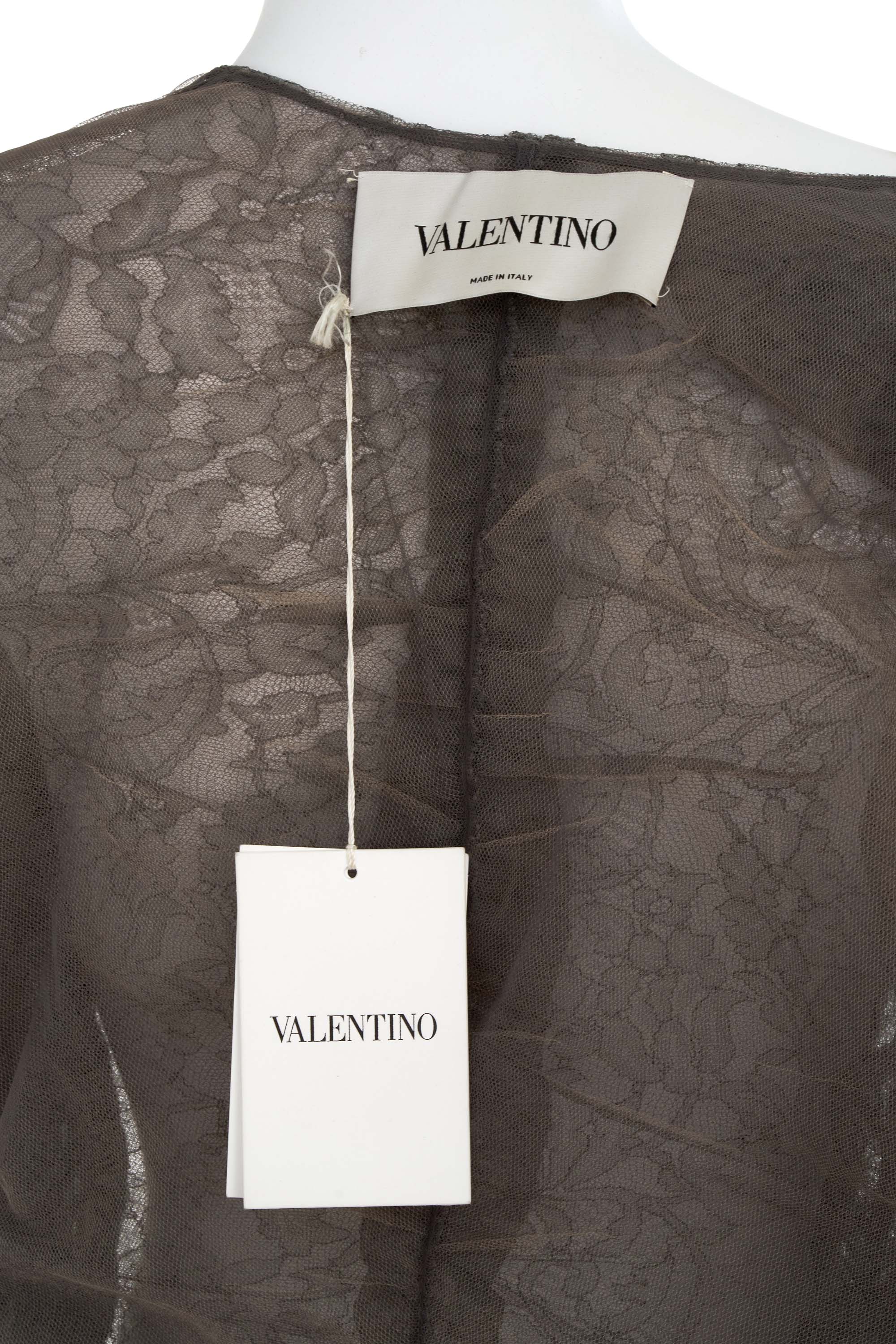 Valentino Grey Lace Zip Jacket Size 10