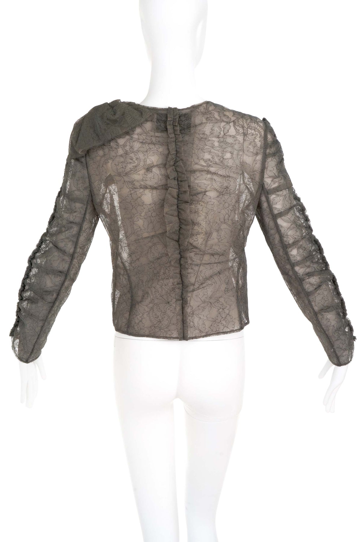 Valentino Grey Lace Zip Jacket Size 10