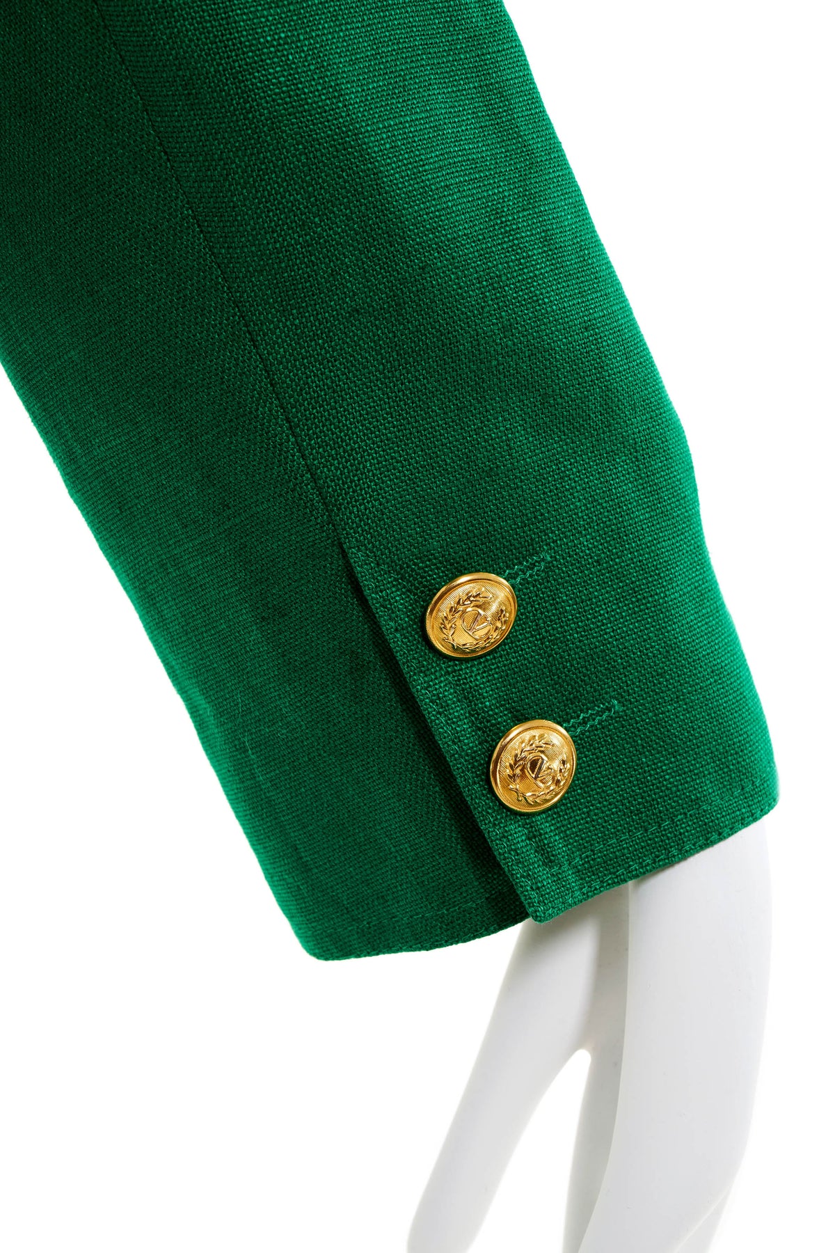 Valentino Kelly Green Gold Buttons Jacket Size 10