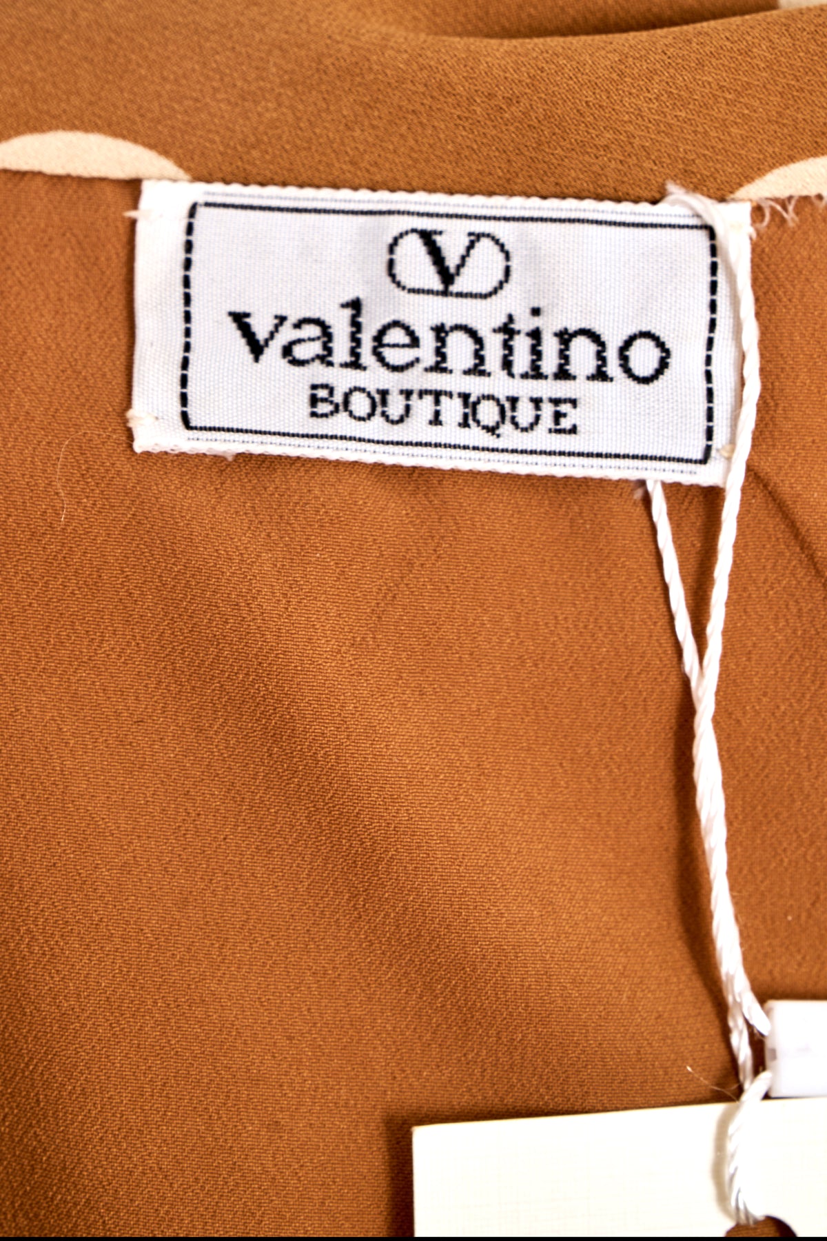 Valentino Brown and Cream Polka Dot Lace trim Dress