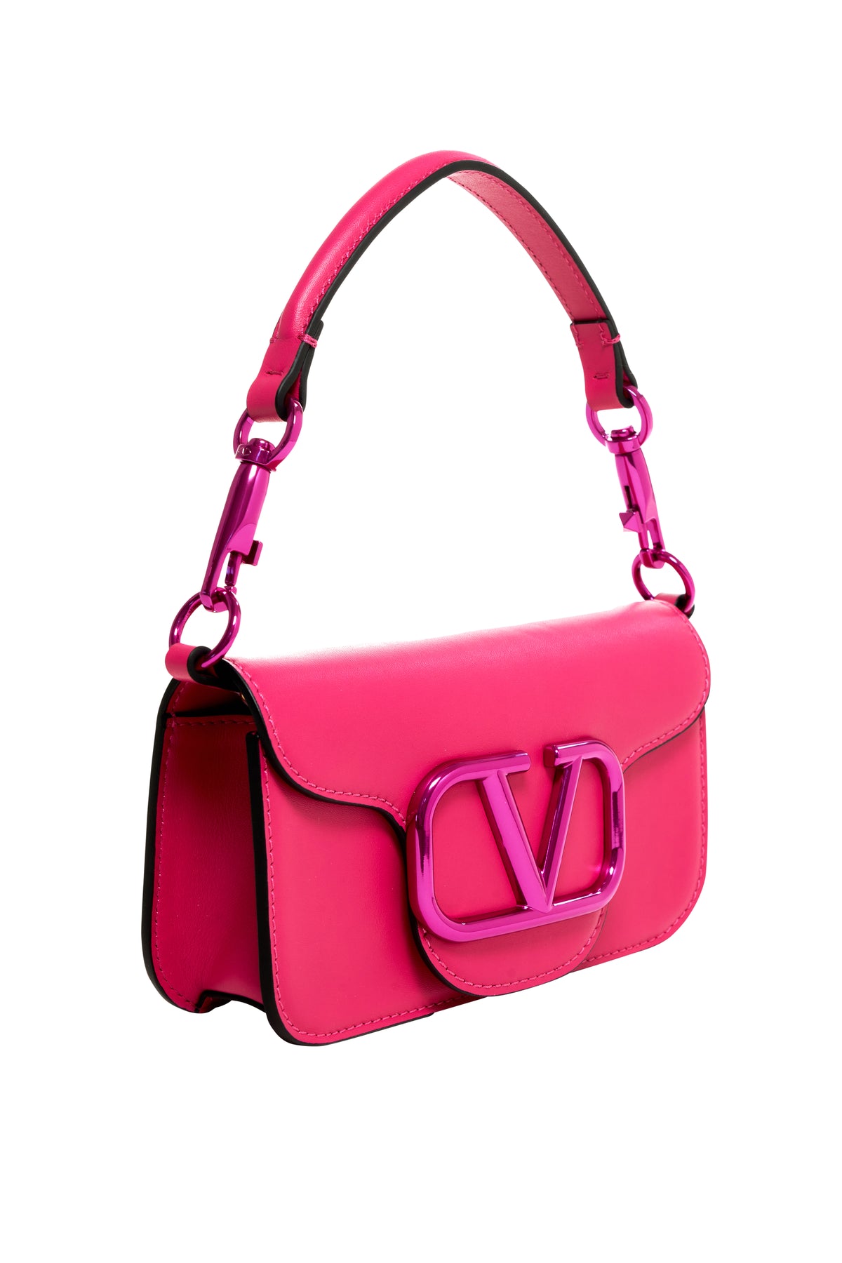 Valentino Pink Super Vee Chrome Purse