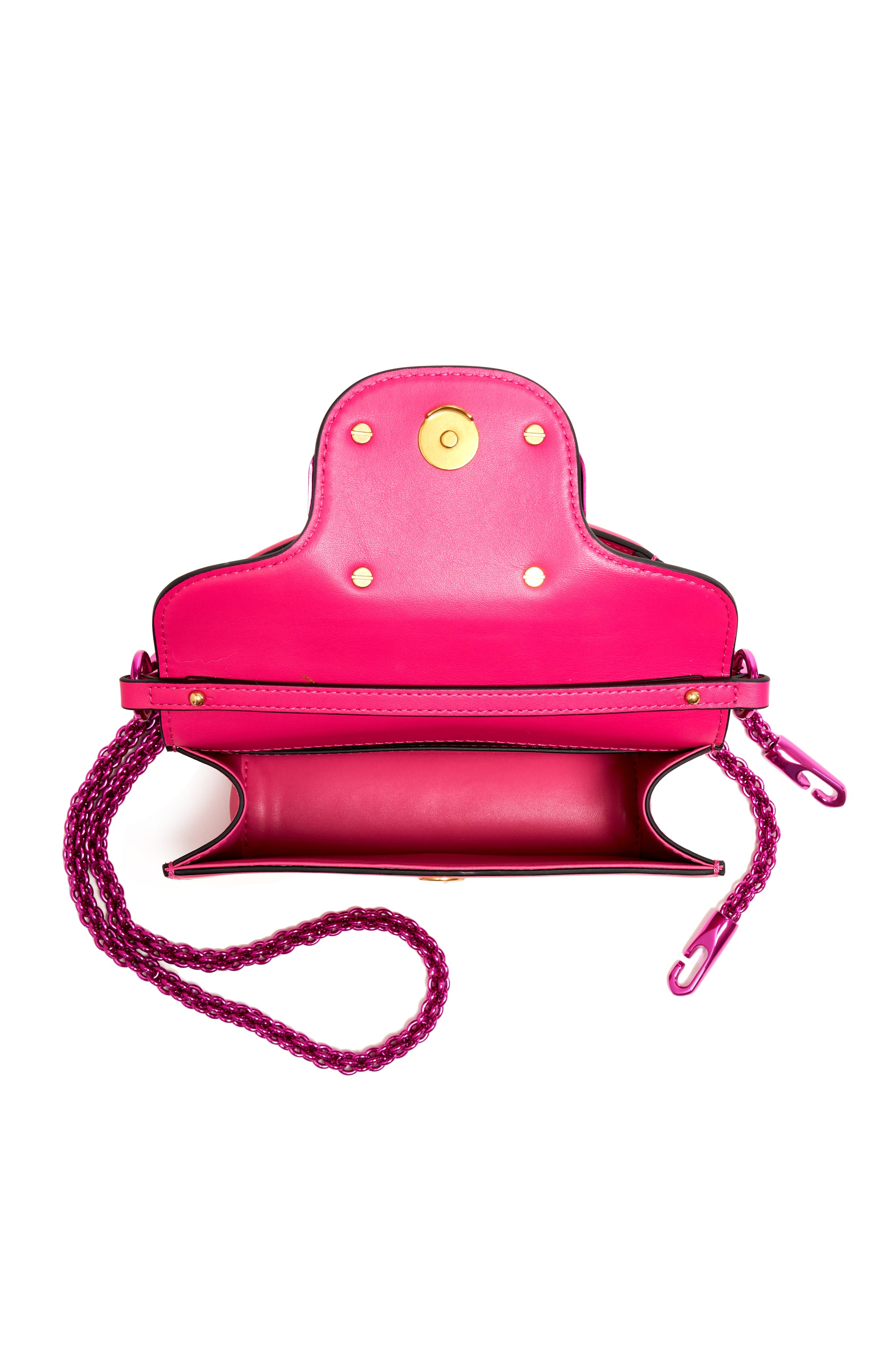 Valentino Pink Super Vee Chrome Purse