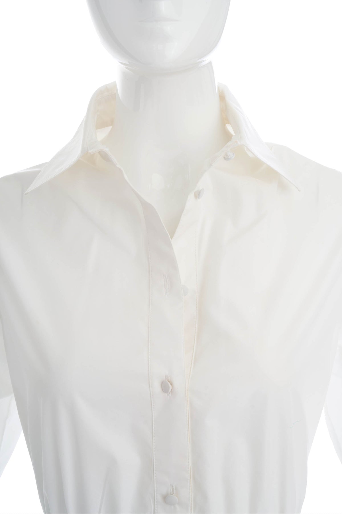 Valentino White Long Sleeve Shirt Dress Size 42/6