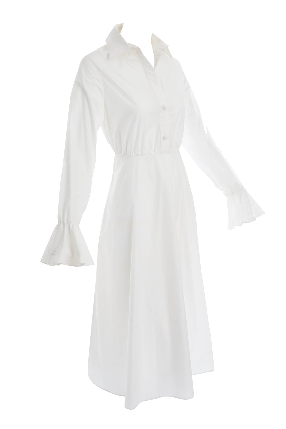 Valentino White Long Sleeve Shirt Dress Size 42/6