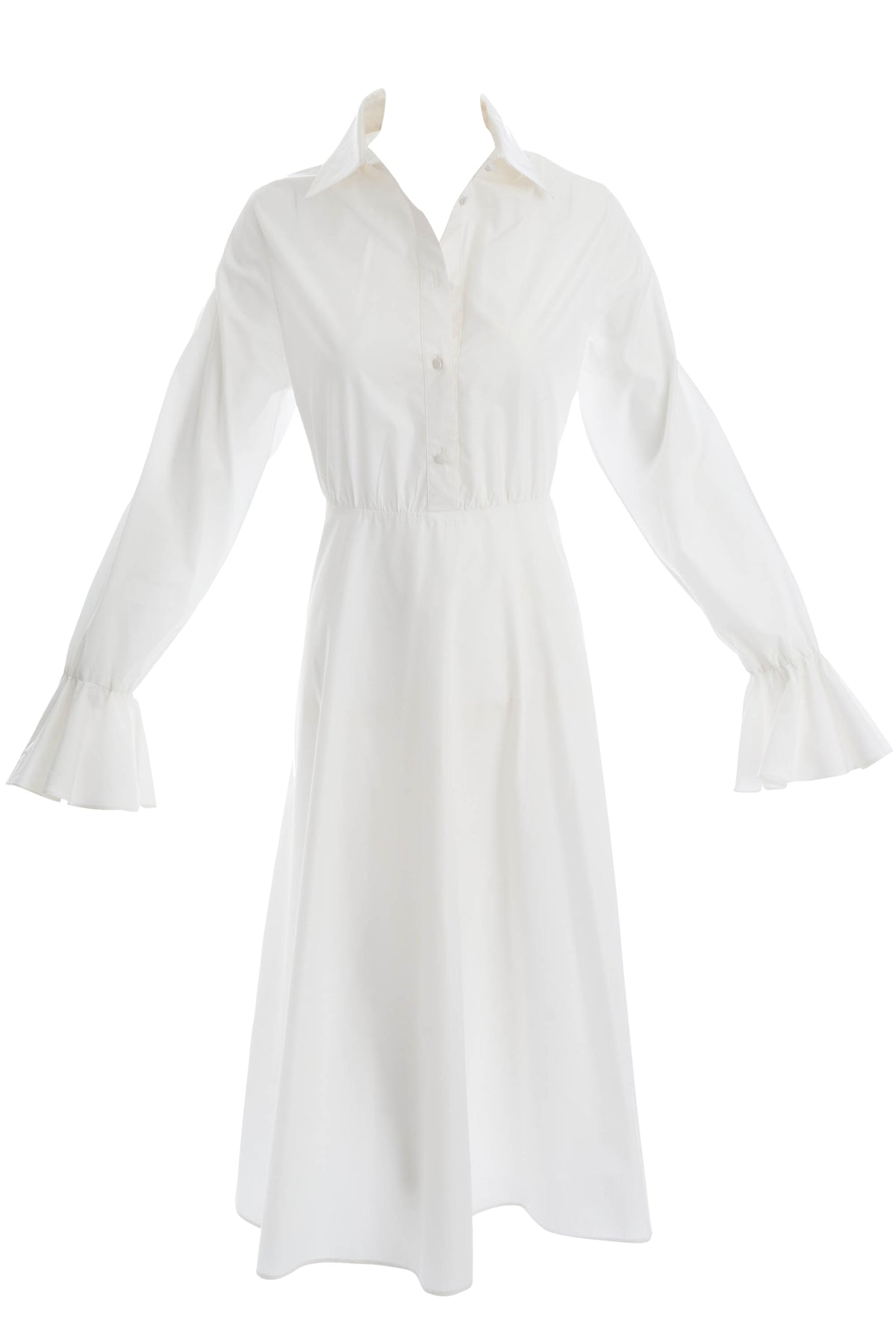 Valentino White Long Sleeve Shirt Dress Size 42/6