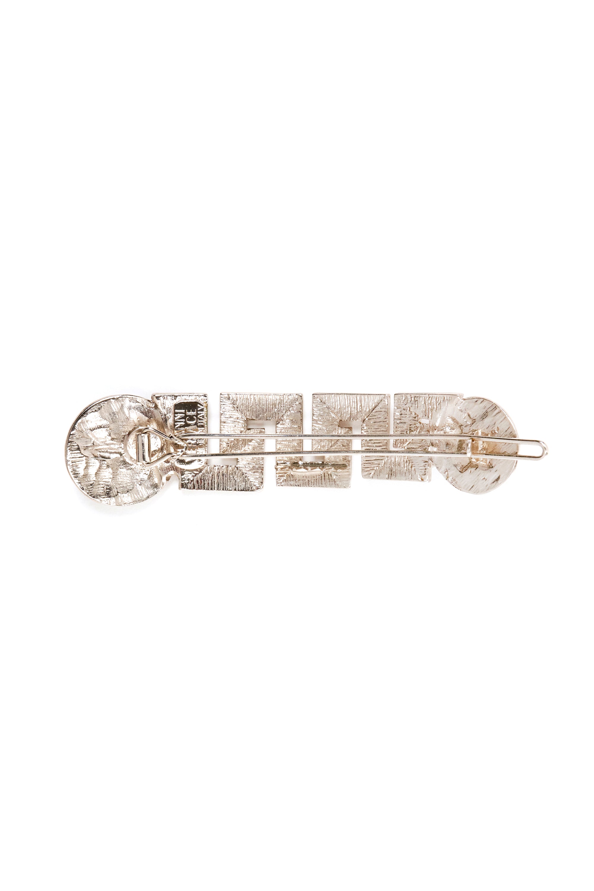 Versace Vintage Large Silver Hair Clip - Foxy Couture Carmel Versace Vintage Large Silver Hair Clip - Foxy Couture Carmel