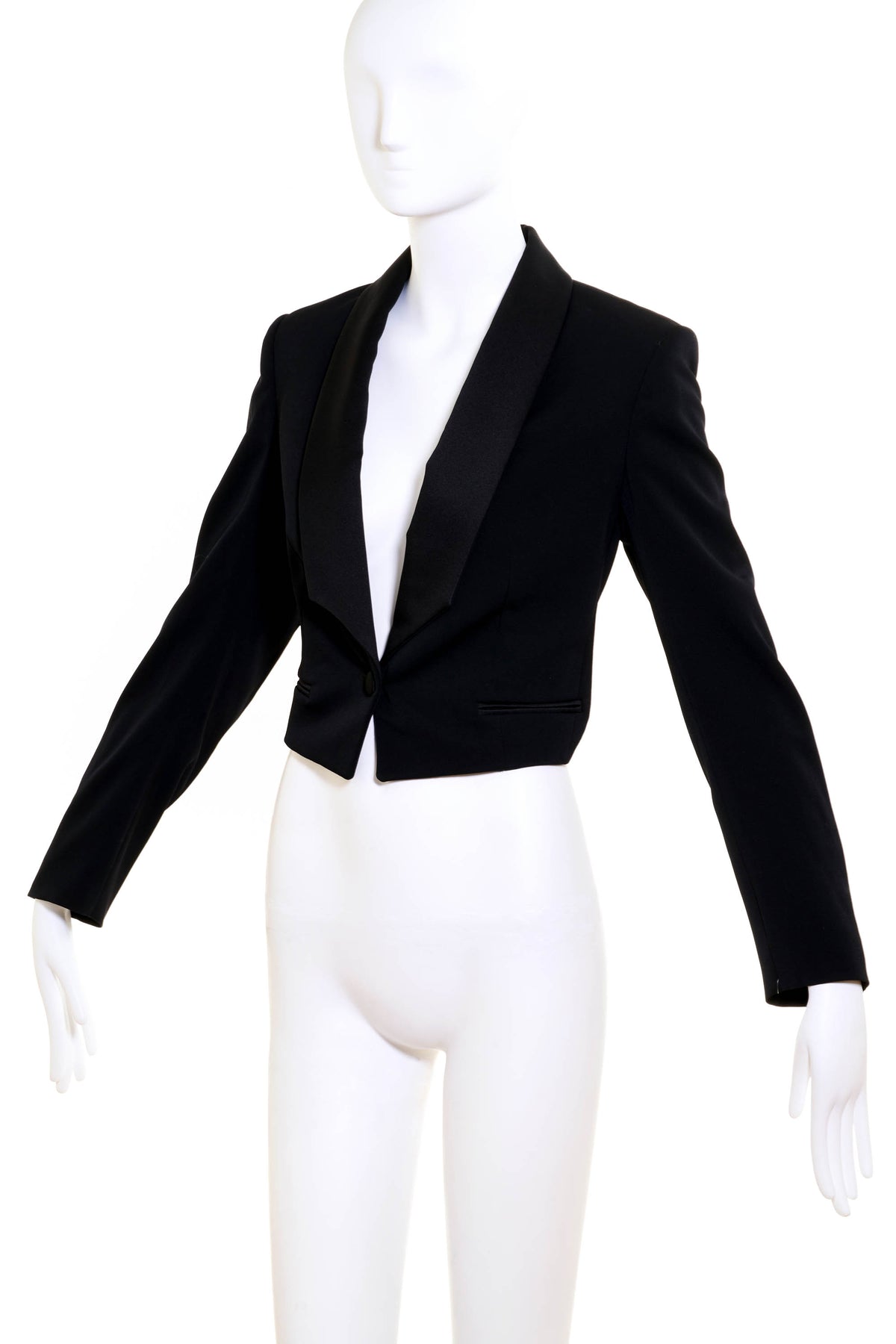 Yves Saint Laurent by Tom Ford Cropped Tuxedo Jacket 1980&#39;s