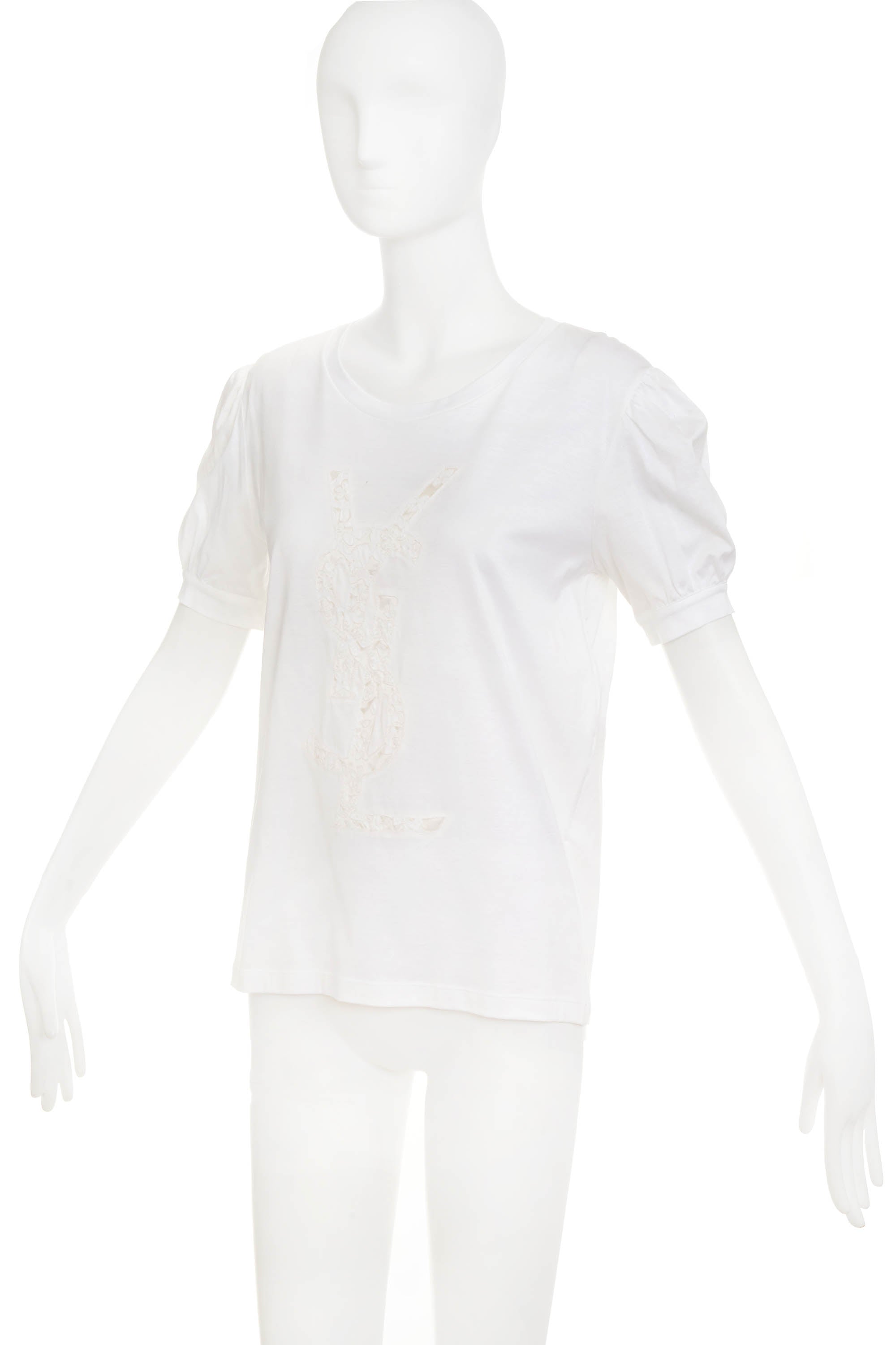 Yves Saint Laurent White Logo Shirt Size L