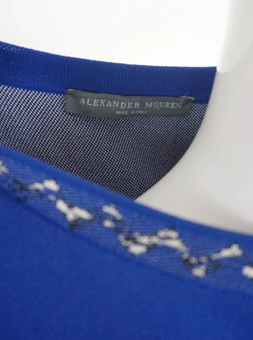 Alexander McQueen Blue Fit Flare Dress Resort 2015