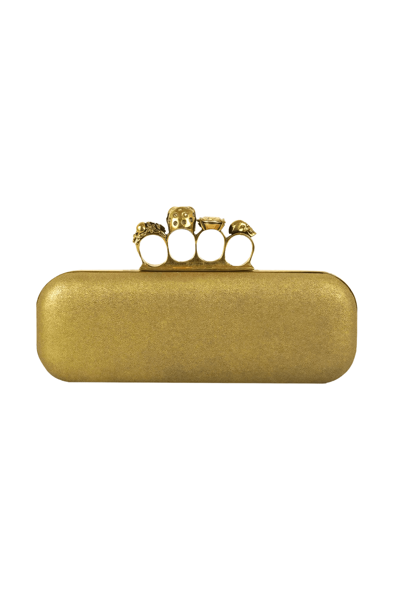 Alexander McQueen Leather Skull Knuckle Clutch - Foxy Couture Carmel