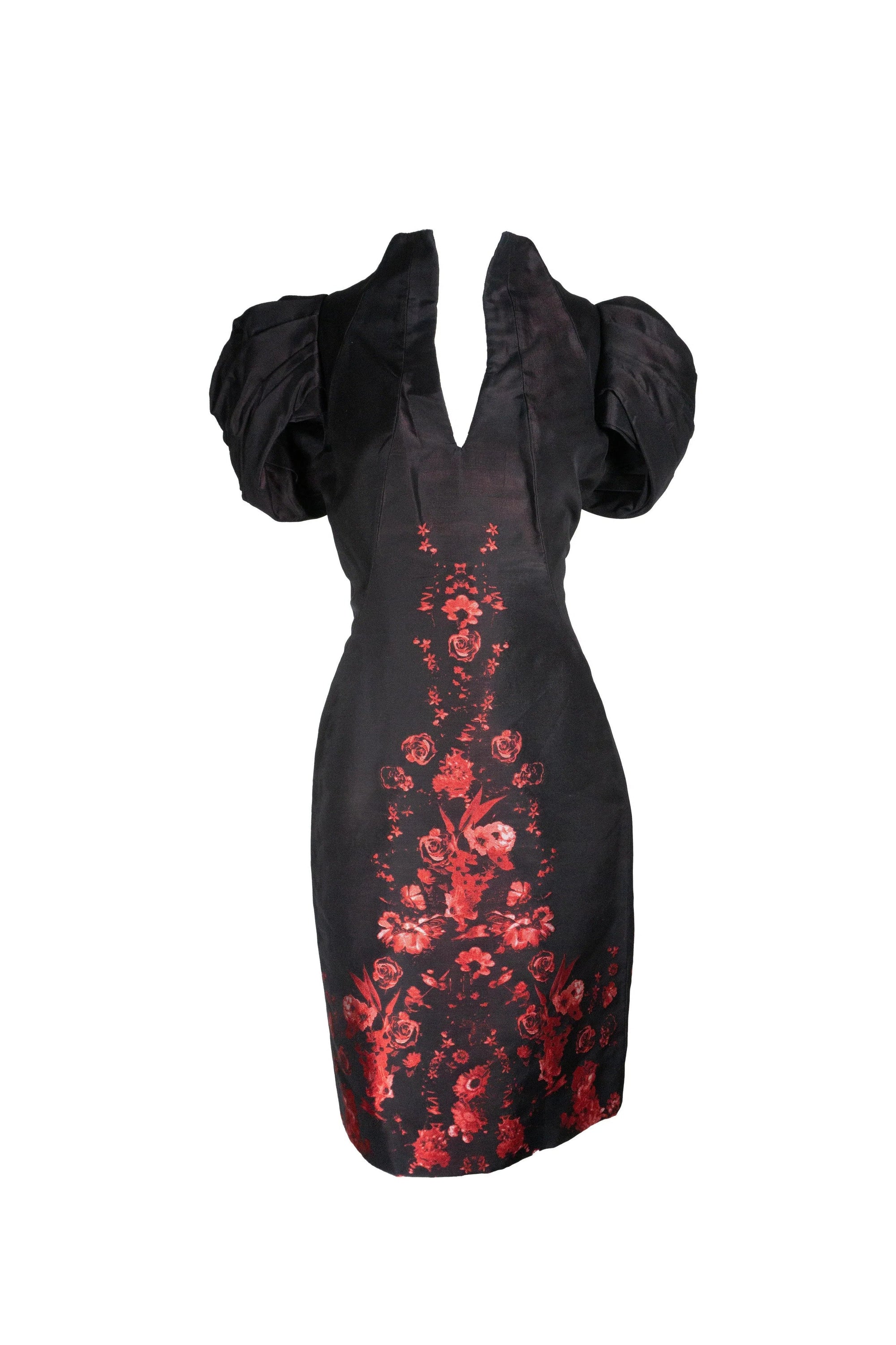 Alexander McQueen Silk Embroidered Wiggle Dress 2009