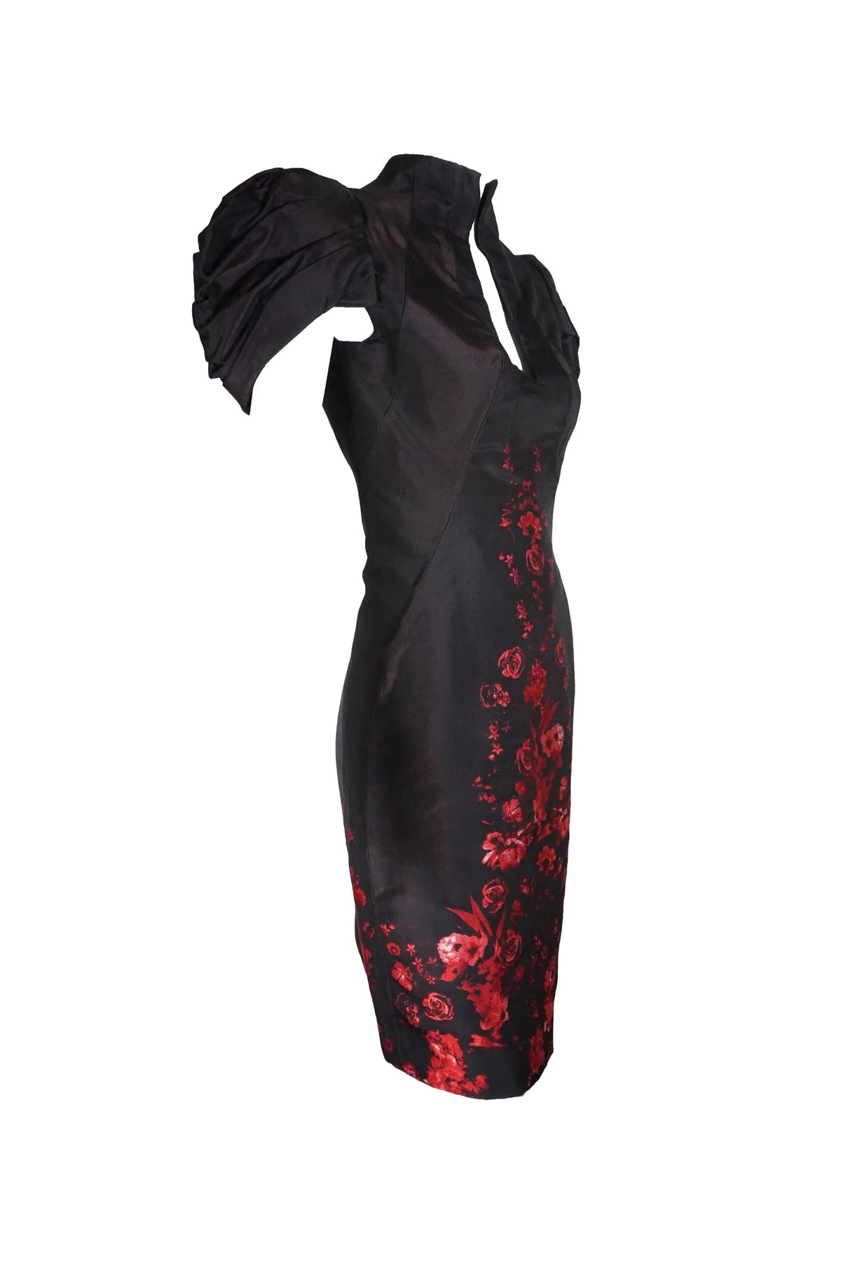 Alexander McQueen Silk Embroidered Wiggle Dress 2009