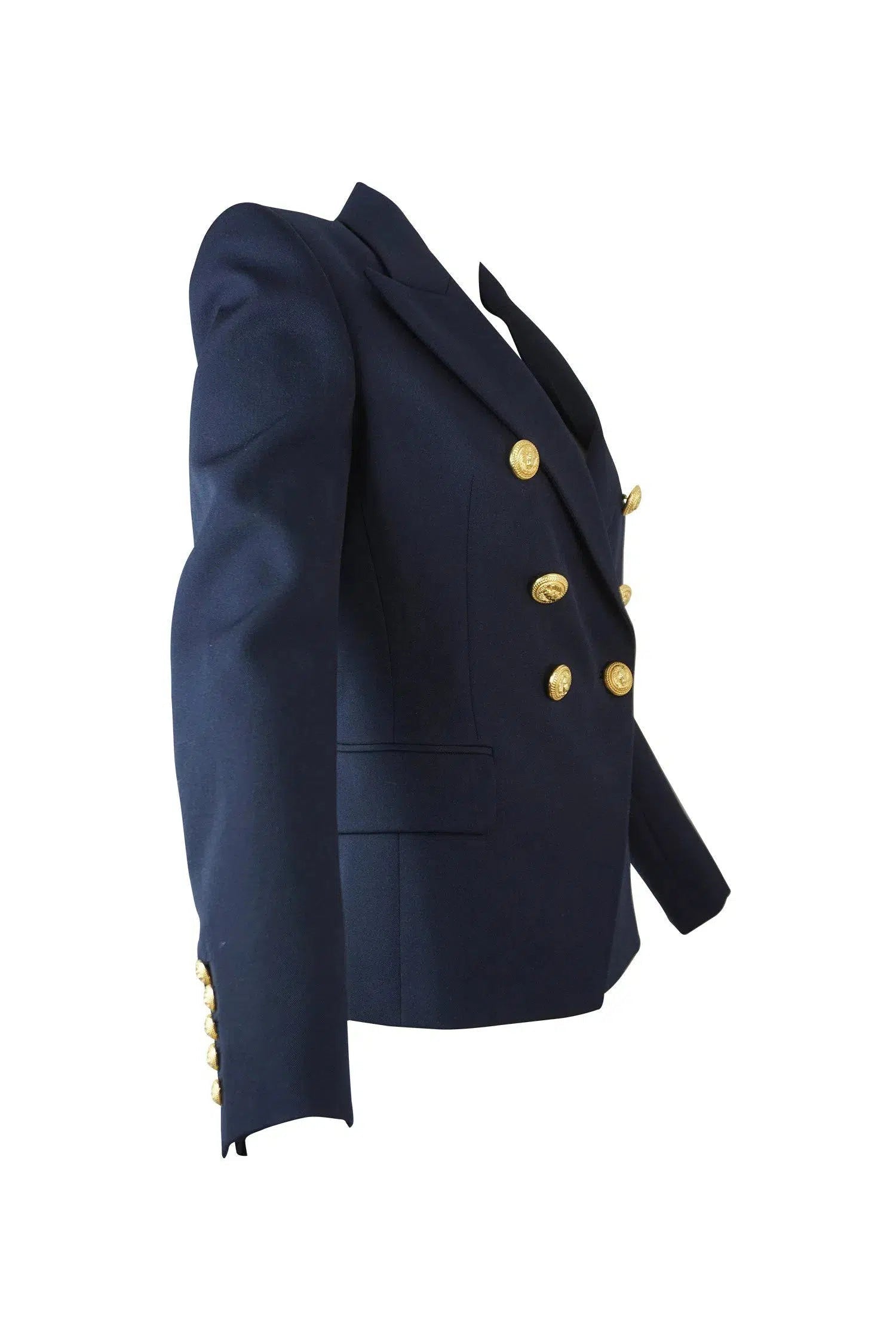 Balmain Navy Gabardine Jacket