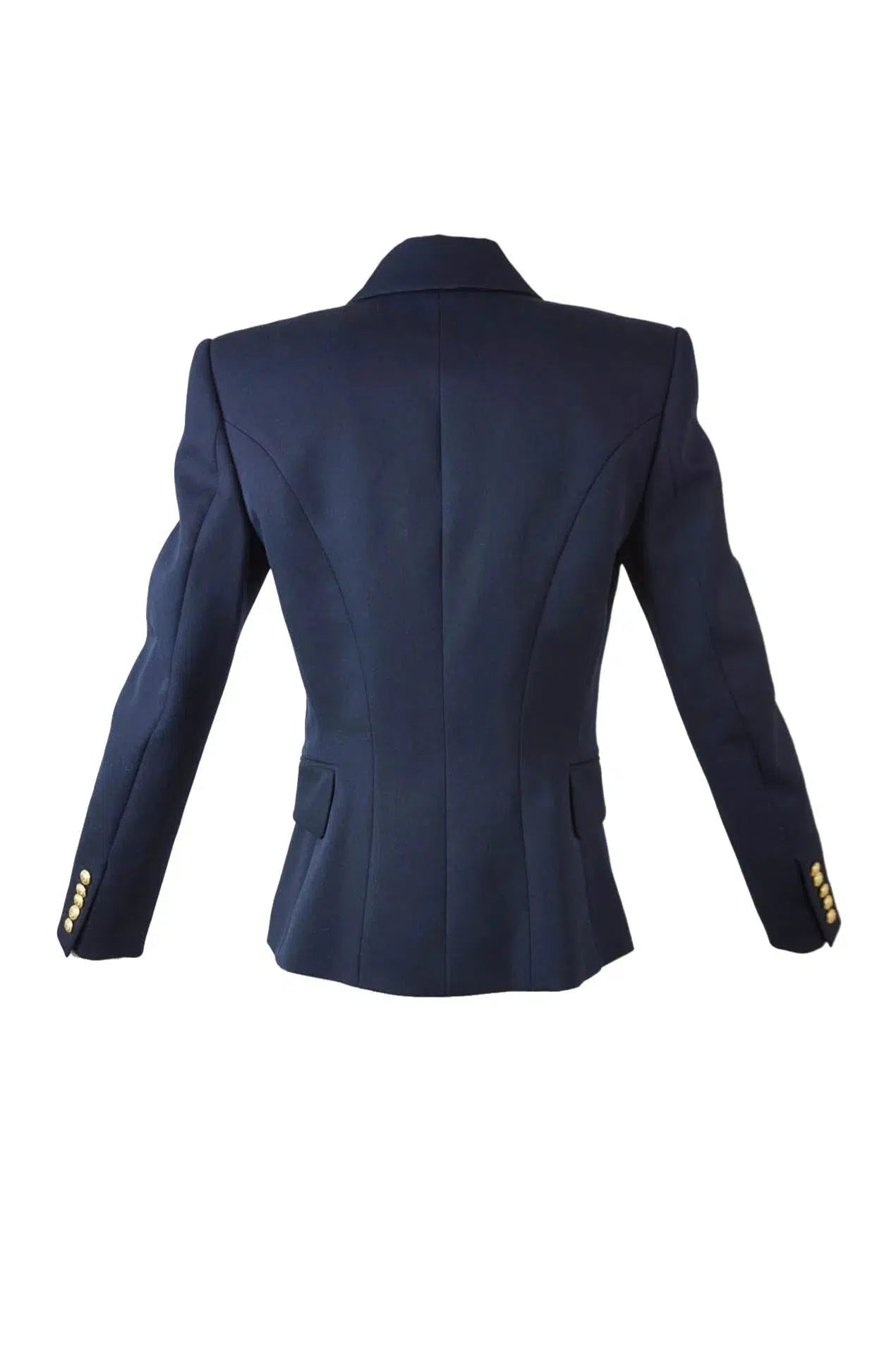 Balmain Navy Gabardine Jacket - Foxy Couture Carmel