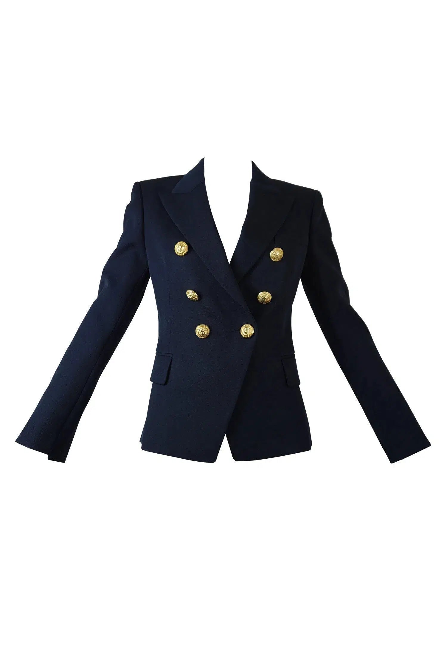 Balmain Navy Gabardine Jacket - Foxy Couture Carmel