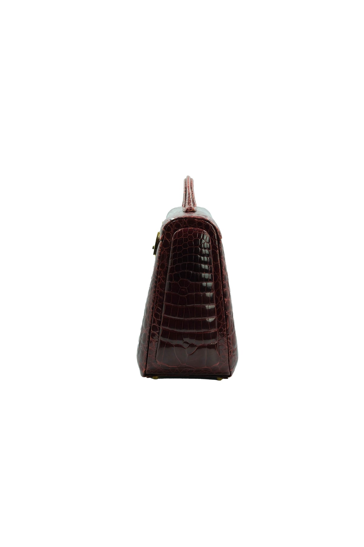 Battaglia Vintage Maroon Crocodile Jewelry Travel Case 1940&#39;s-60&#39;s