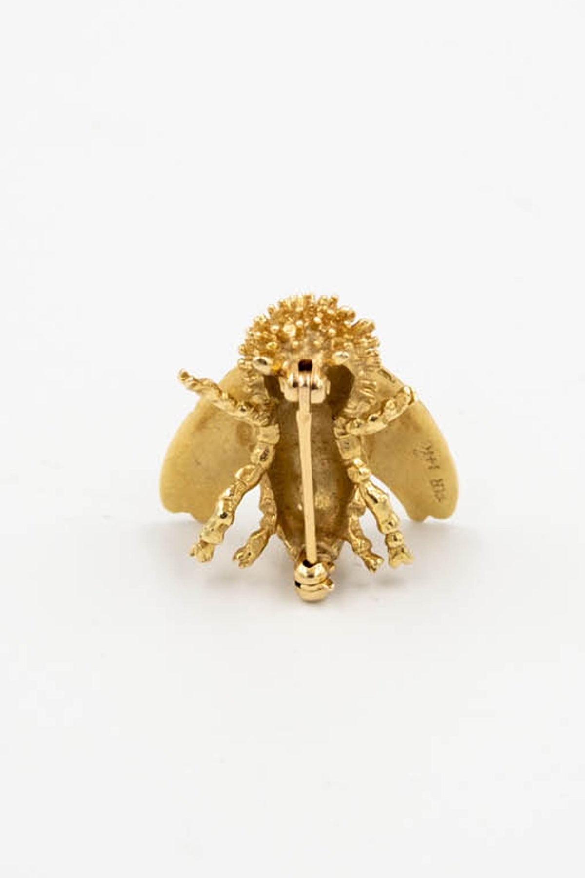 Vintage Bee Brooch Artesian 14k Yellow Gold 1970s V1