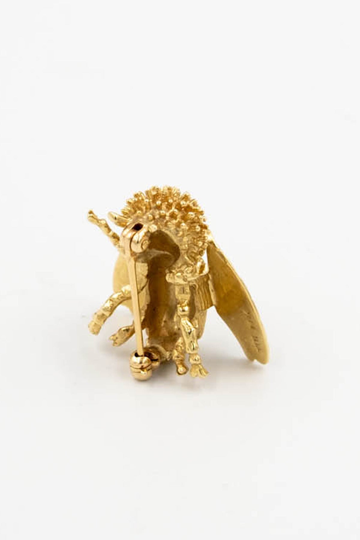 Vintage Bee Brooch Artesian 14k Yellow Gold 1970s V1