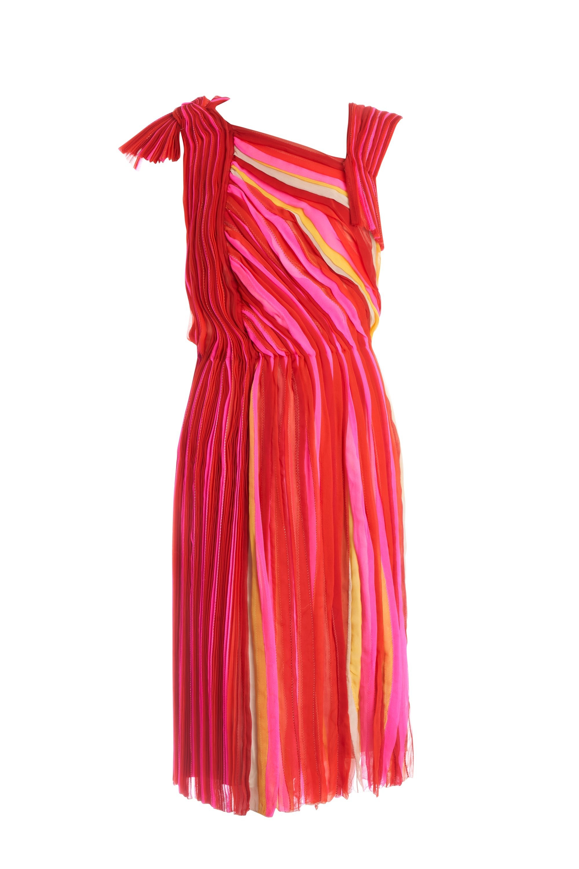 ワンピース BOTTEGA VENETA RED SILK DRESS Bottega Veneta Long Turtleneck Sequin Cocktail Dress