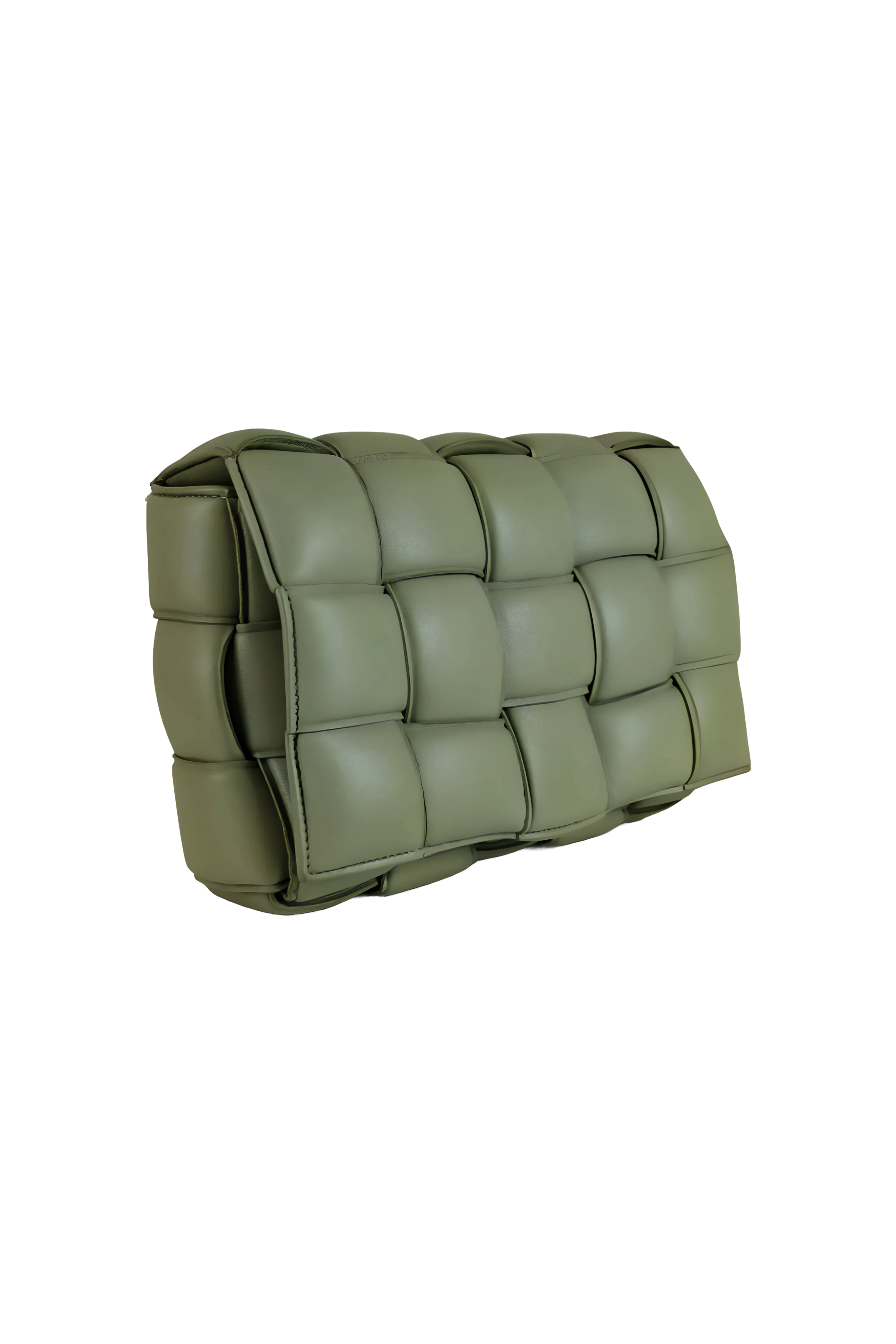 【BOTTEGA VENETA】Padded Leather Cassette Bag Travertine Bottega Veneta Travertine Nappa Leather Maxi Weave Padded