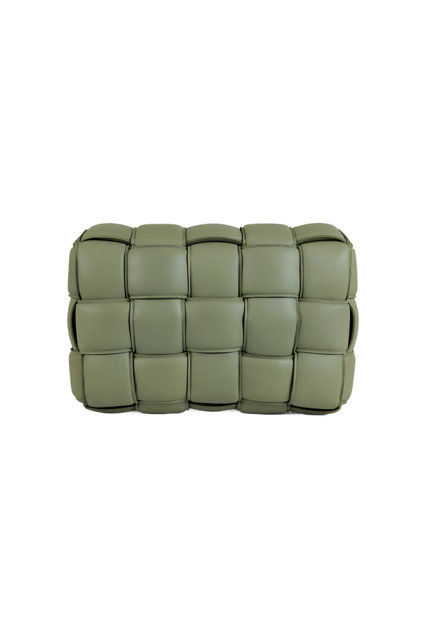 【BOTTEGA VENETA】Small Cassette Bag Travertine BOTTEGA VENETA Calfskin Intreccio Plisse Small Cassette