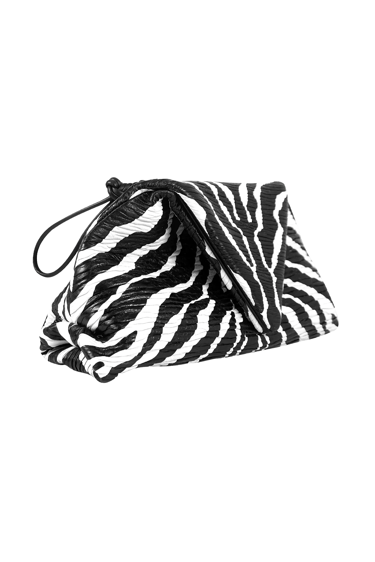 Bottega Veneta Zebra Print Leather Clutch - Foxy Couture Carmel