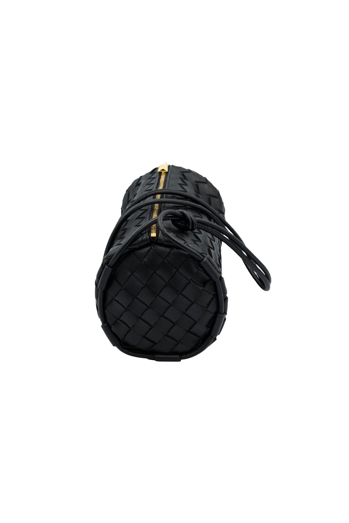 Bottega Veneta Black Medium Intrecciatto Barrel Bag Purse&nbsp;