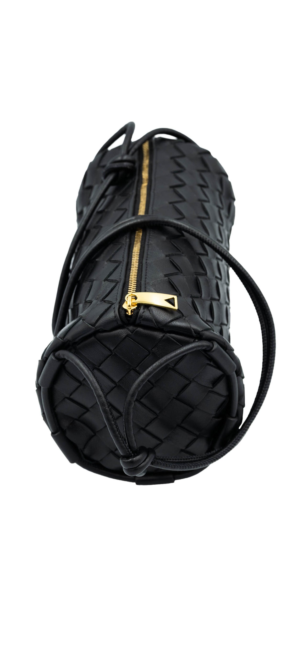 Bottega Veneta Black Medium Intrecciatto Barrel Bag Purse&nbsp;