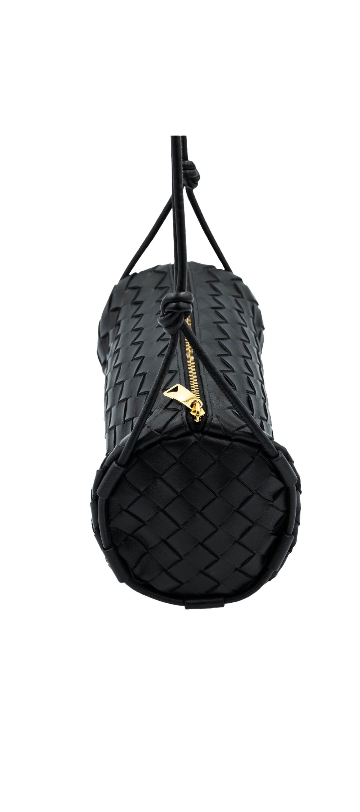 Bottega Veneta Black Medium Intrecciatto Barrel Bag Purse&nbsp;