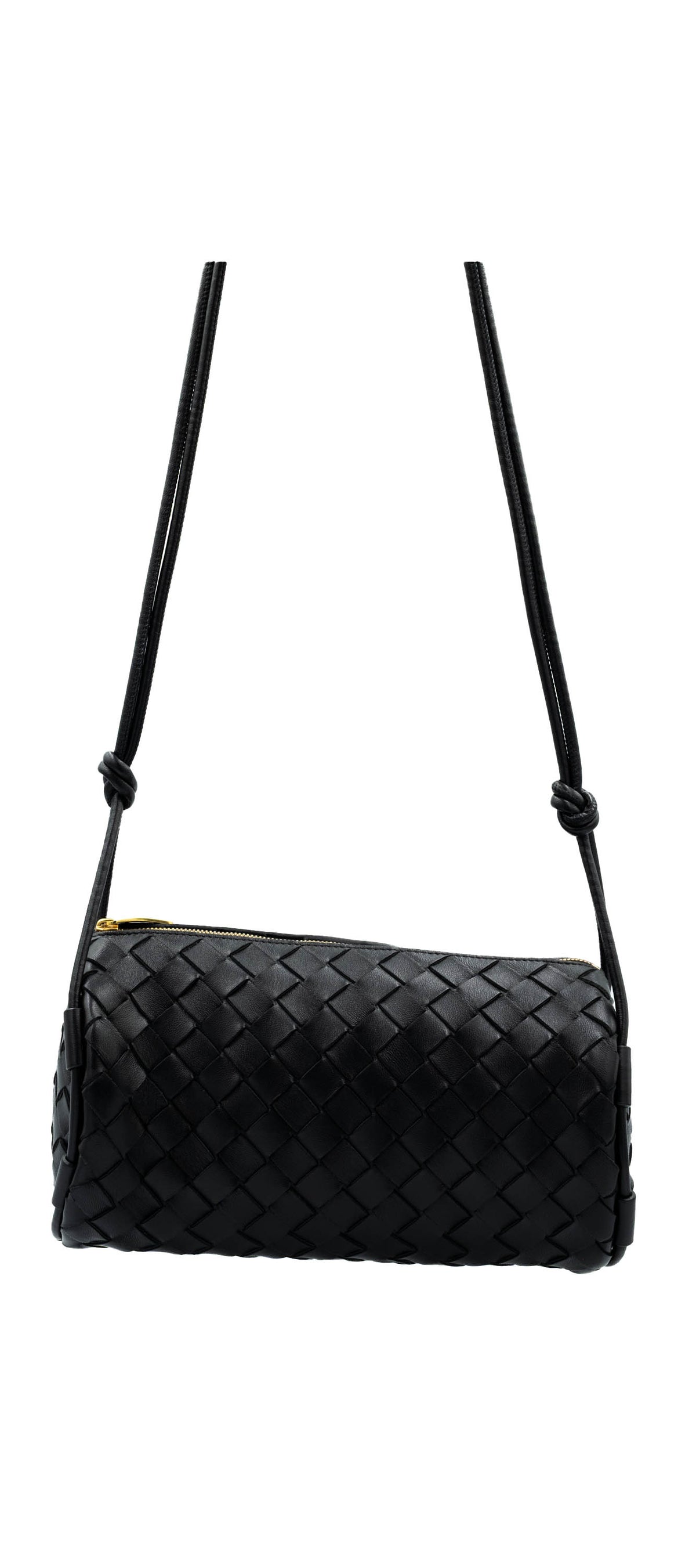 Bottega Veneta Black Medium Intrecciatto Barrel Bag Purse&nbsp;