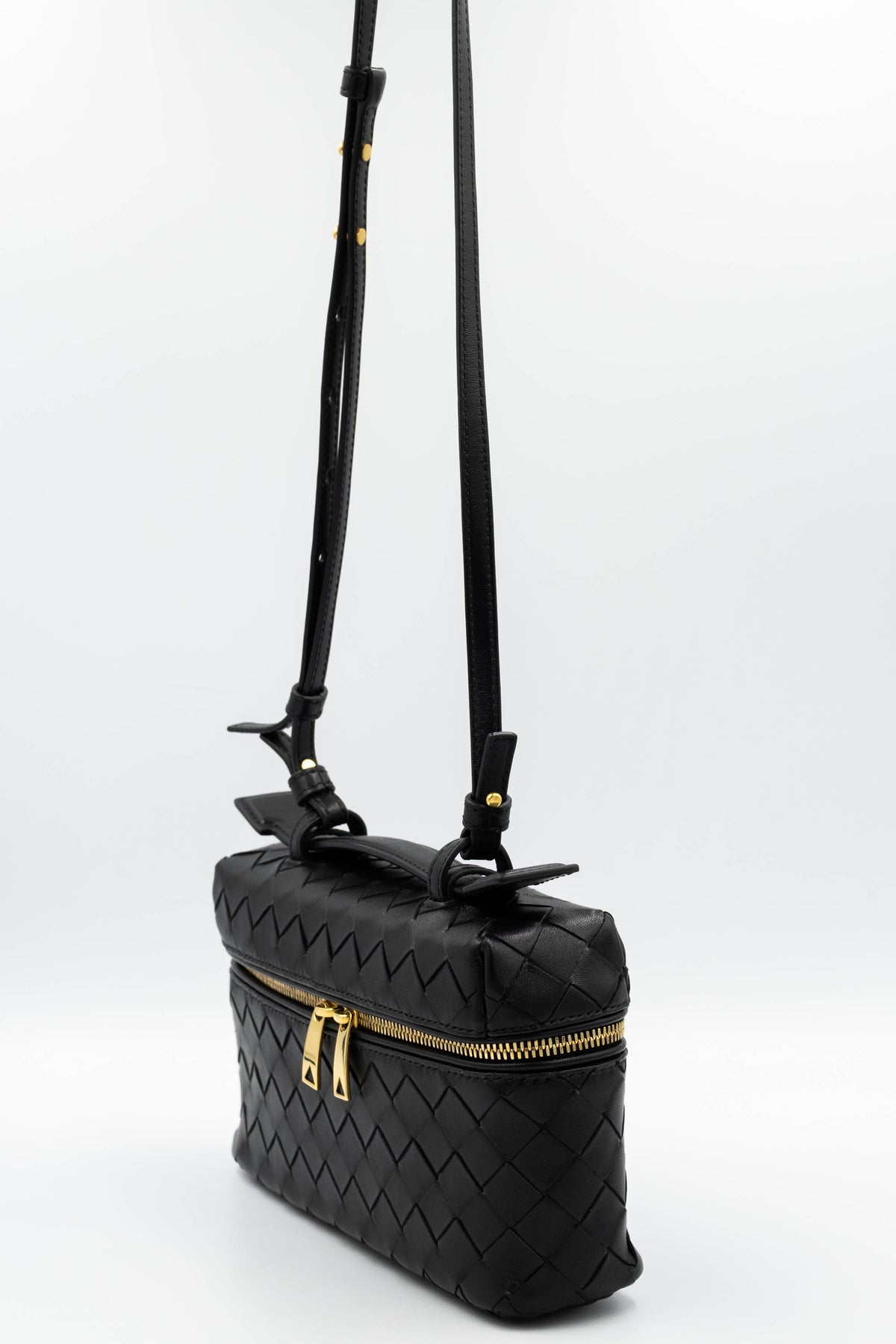 Bottega Veneta Black Intrecciato "Bang Bang" Purse