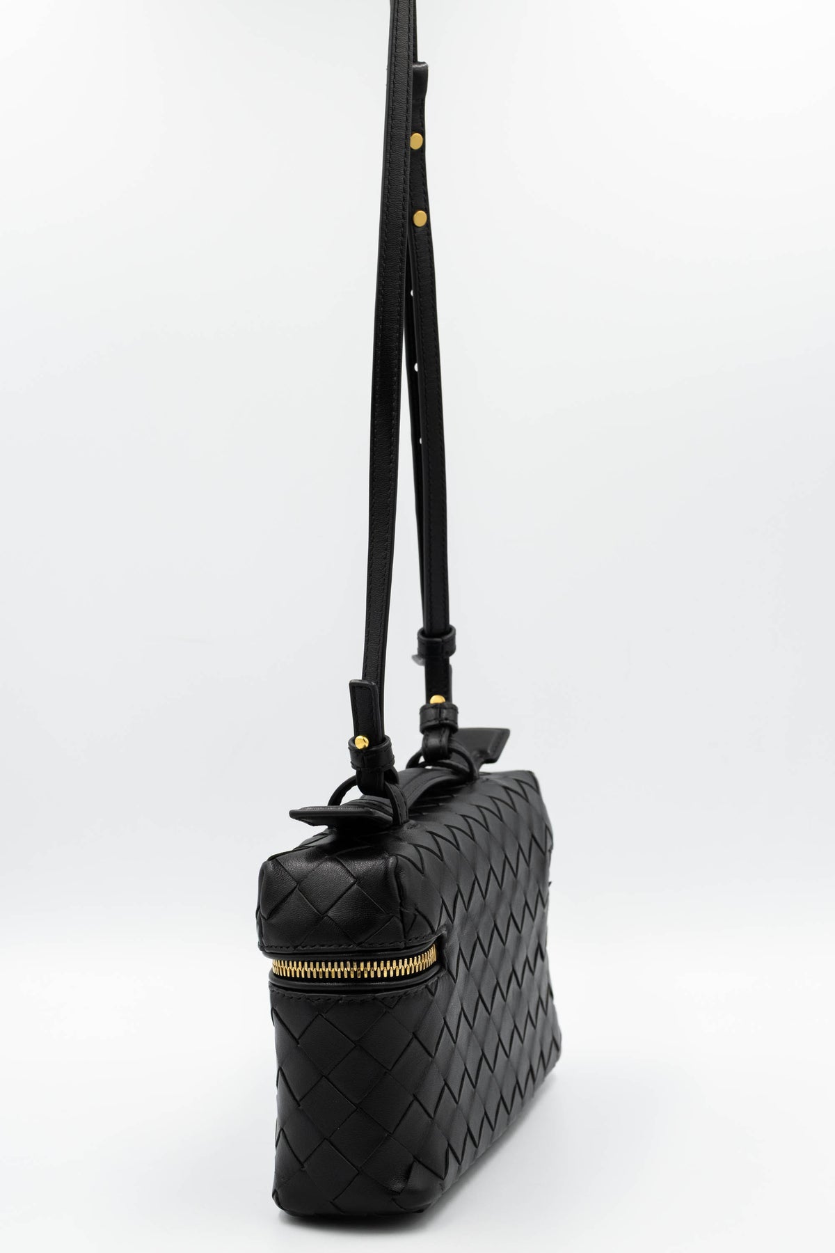 Bottega Veneta Black Intrecciato "Bang Bang" Purse