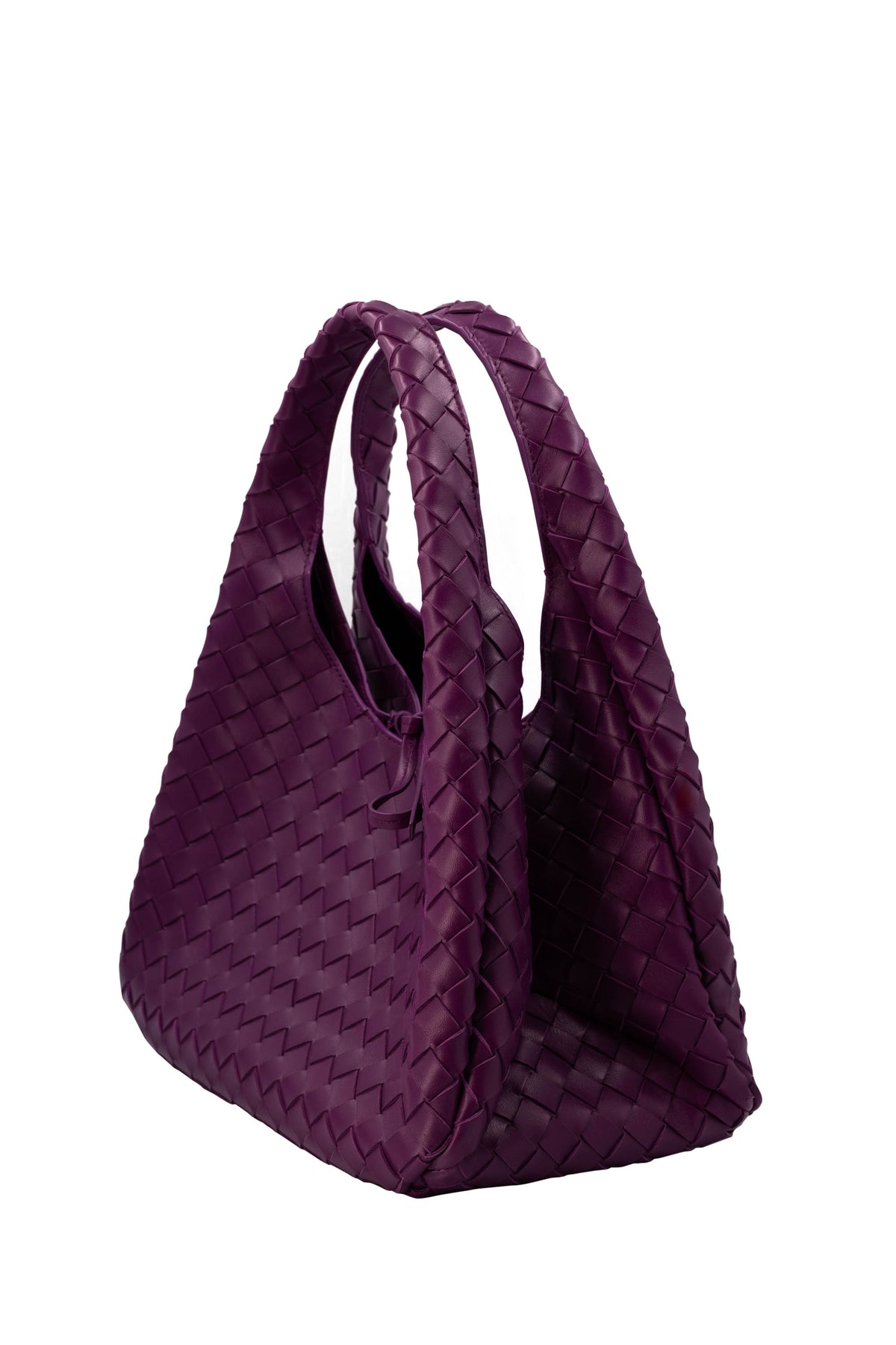 Bottega Veneta Size Large Woven Hobo Bag "campana" Beet Root Purse