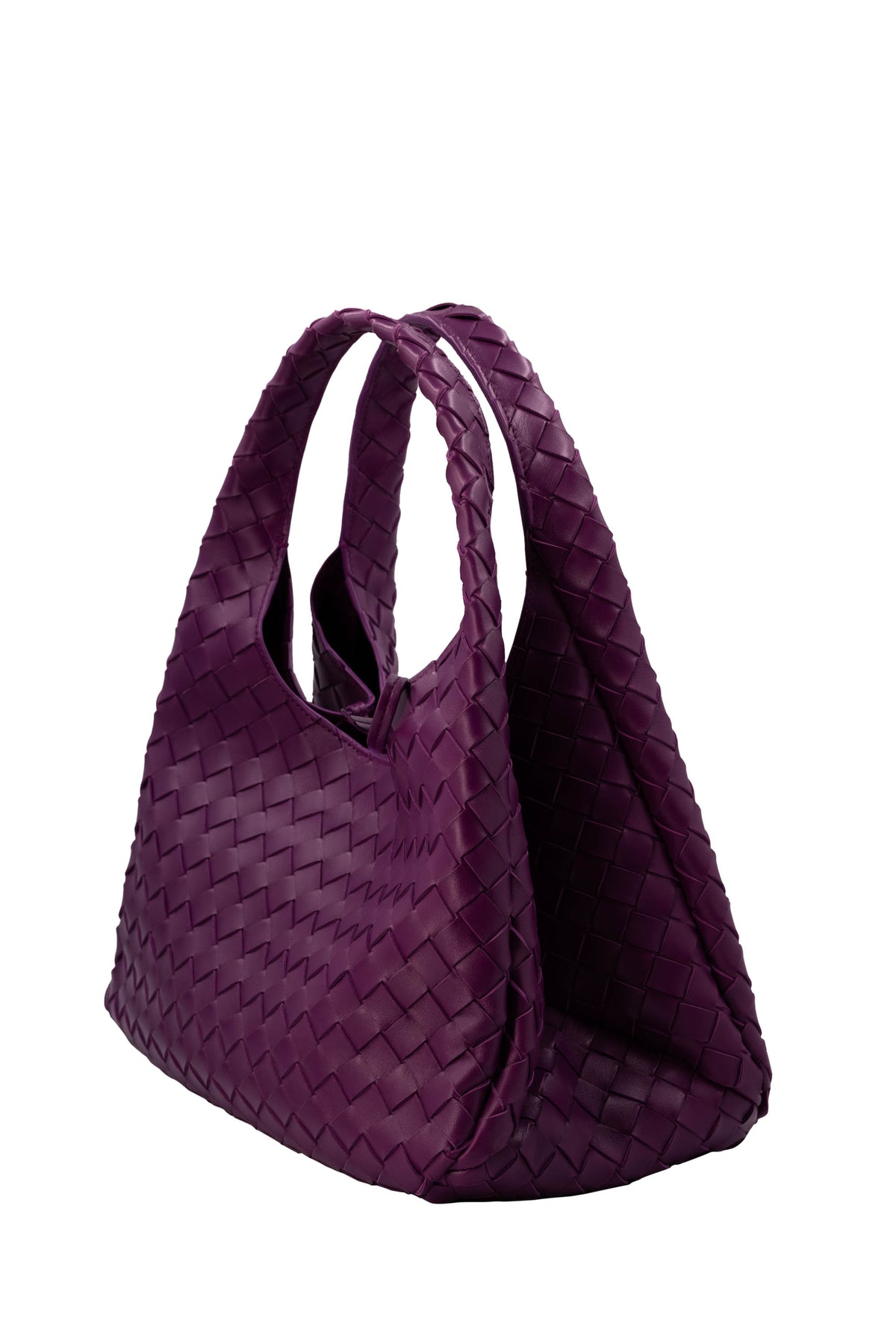 Bottega Veneta Size Large Woven Hobo Bag "campana" Beet Root Purse