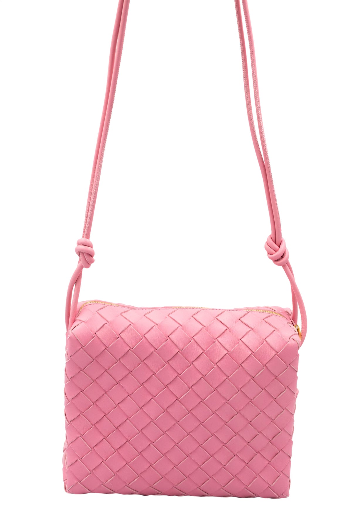 Bottega Veneta Ribbon Pink Intrecciato Loop Shoulder Purse