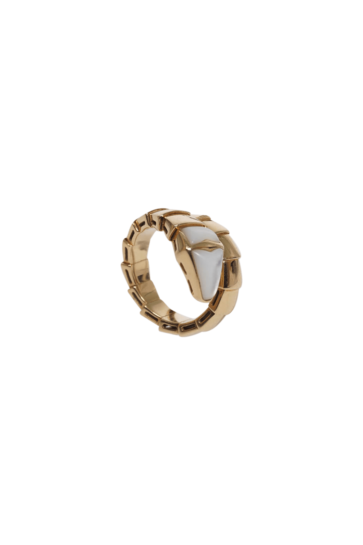 Bulgari Serpenti Gold and Mother of Pearl Ring - Foxy Couture Carmel